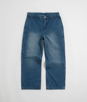 Seamless construction Butter Goods Denim Work Pants - Distressed Indigo