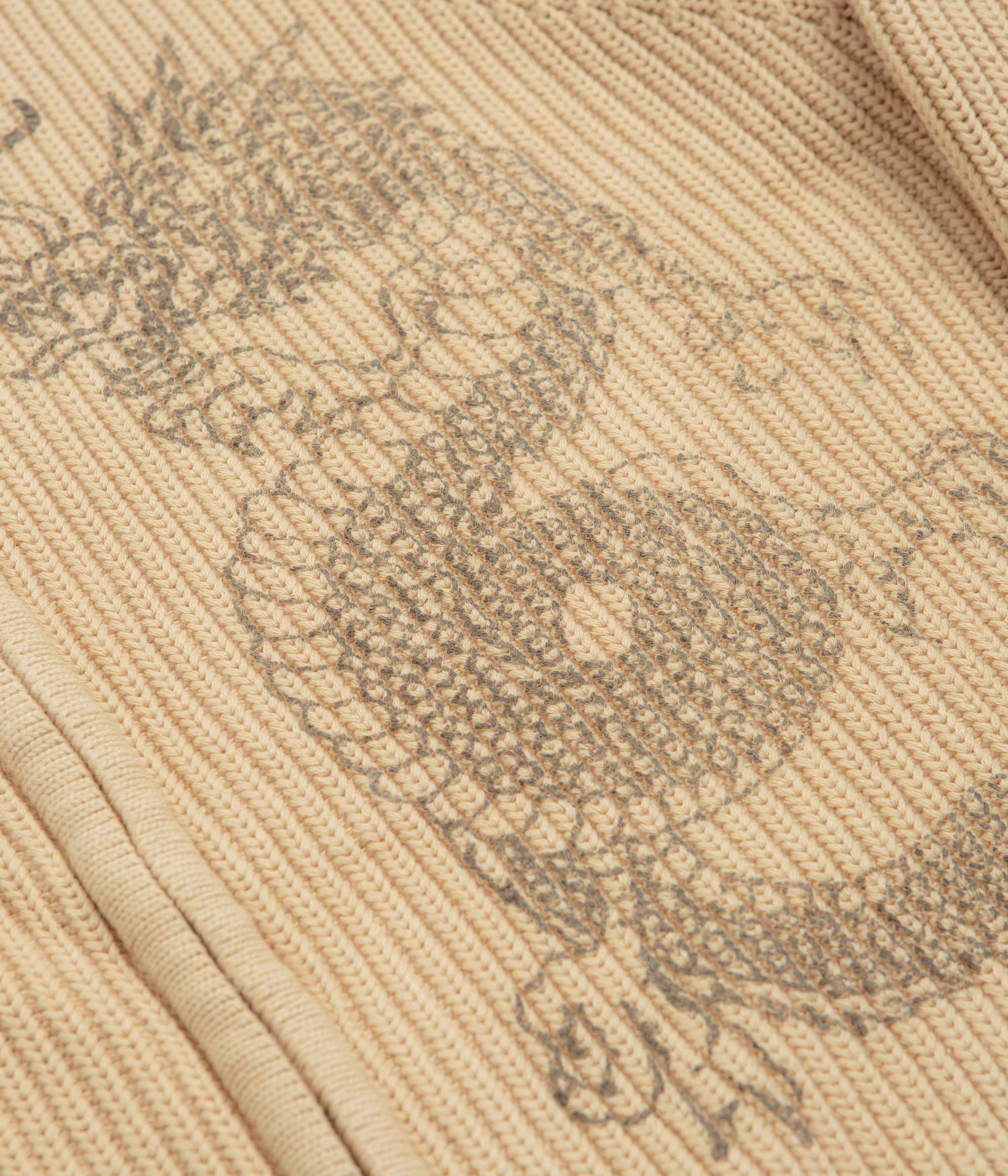 Butter Goods Dragon Zip-Thru Knit Sweatshirt - Sand Comfy Fit