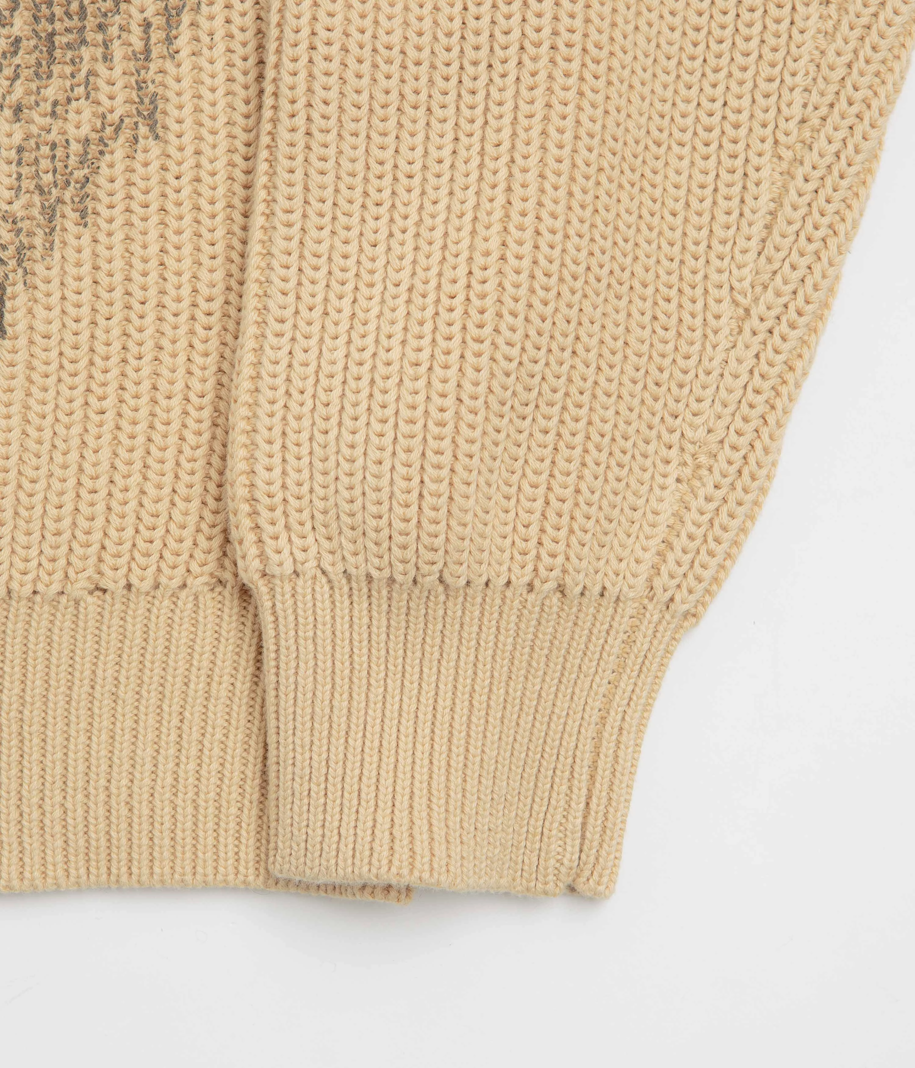 Coffee Shop Butter Goods Dragon Zip-Thru Knit Sweatshirt - Sand