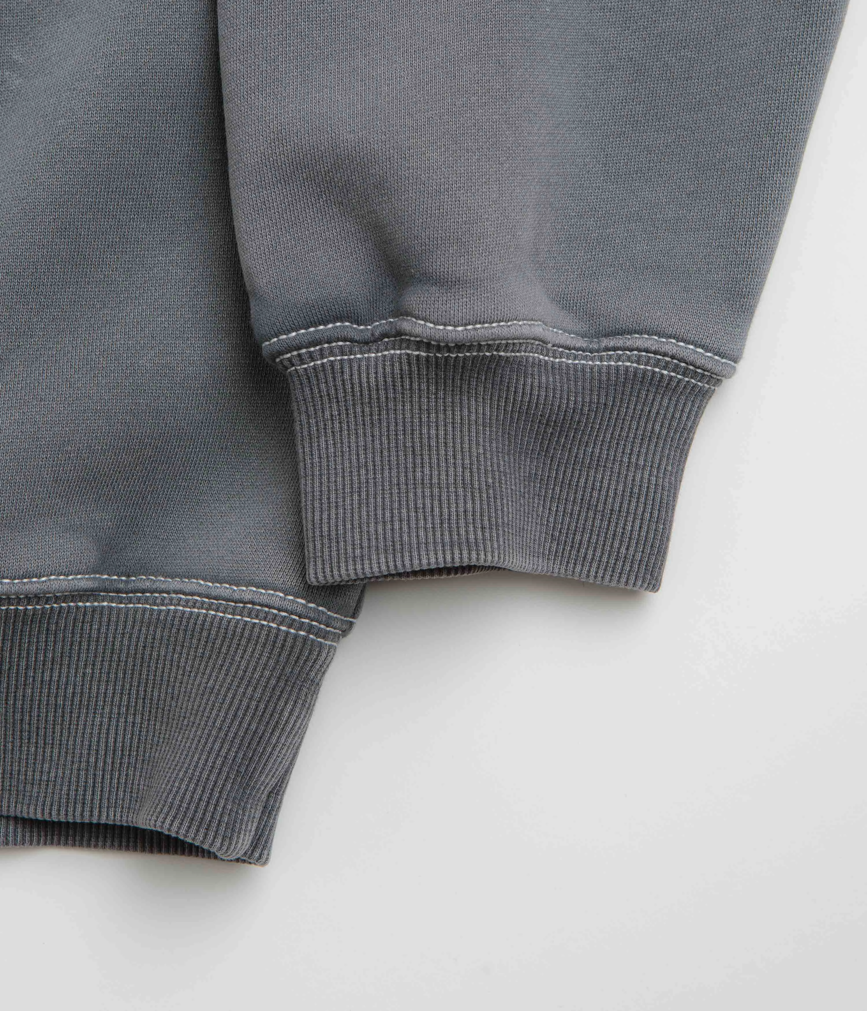 Butter Goods Equipment Applique Crewneck Sweatshirt - Washed Black Modern Look