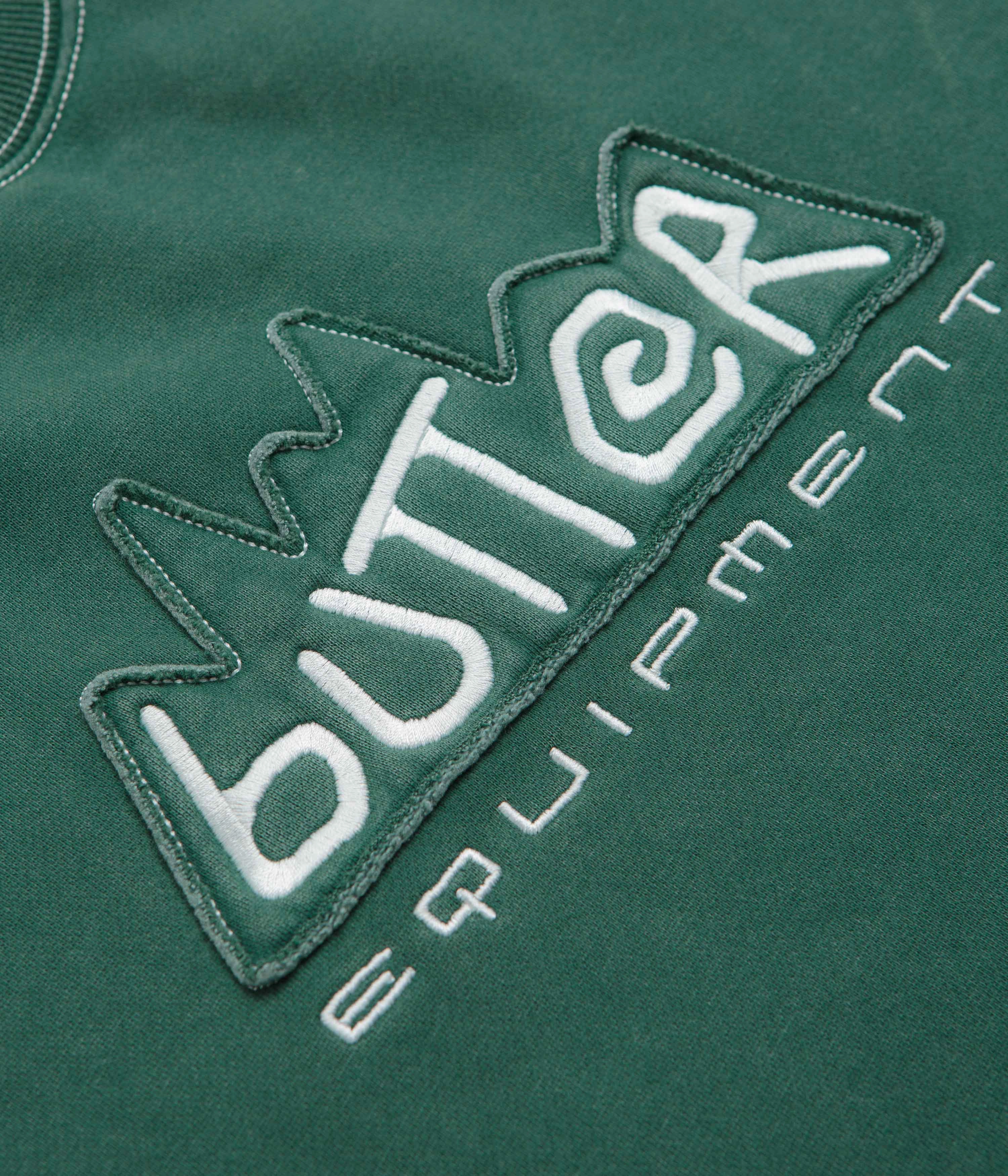 Easy Layering Sporty Wearable Butter Goods Equipment Applique Crewneck Sweatshirt - Washed Fern