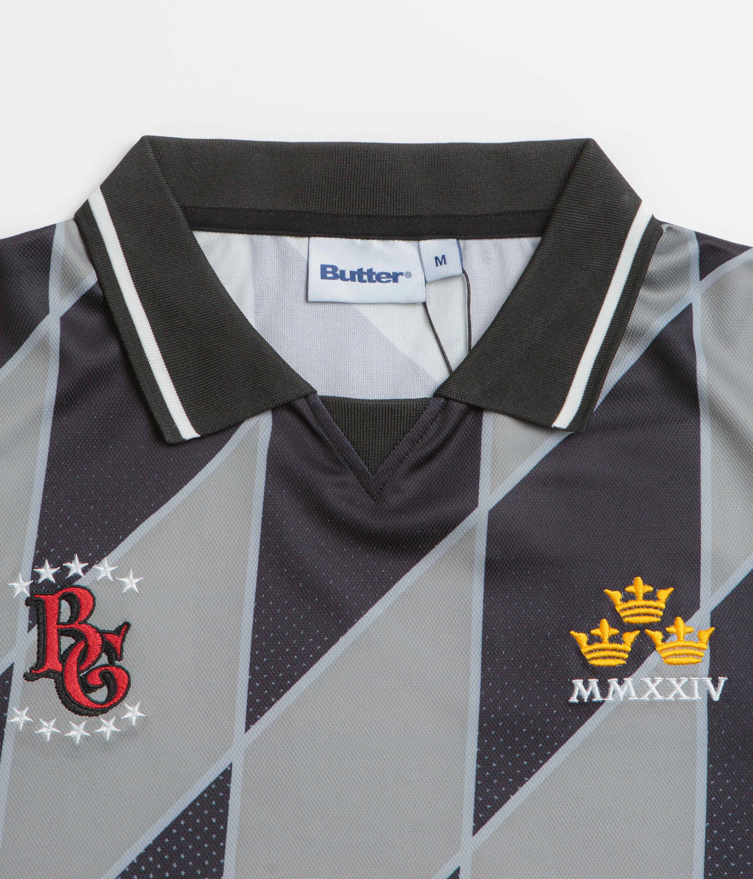 Timeless and Chic Odor Resistant Material Butter Goods Football Jersey - Grey / Black