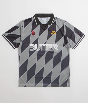 Butter Goods Football Jersey - Grey / Black Geometric precision