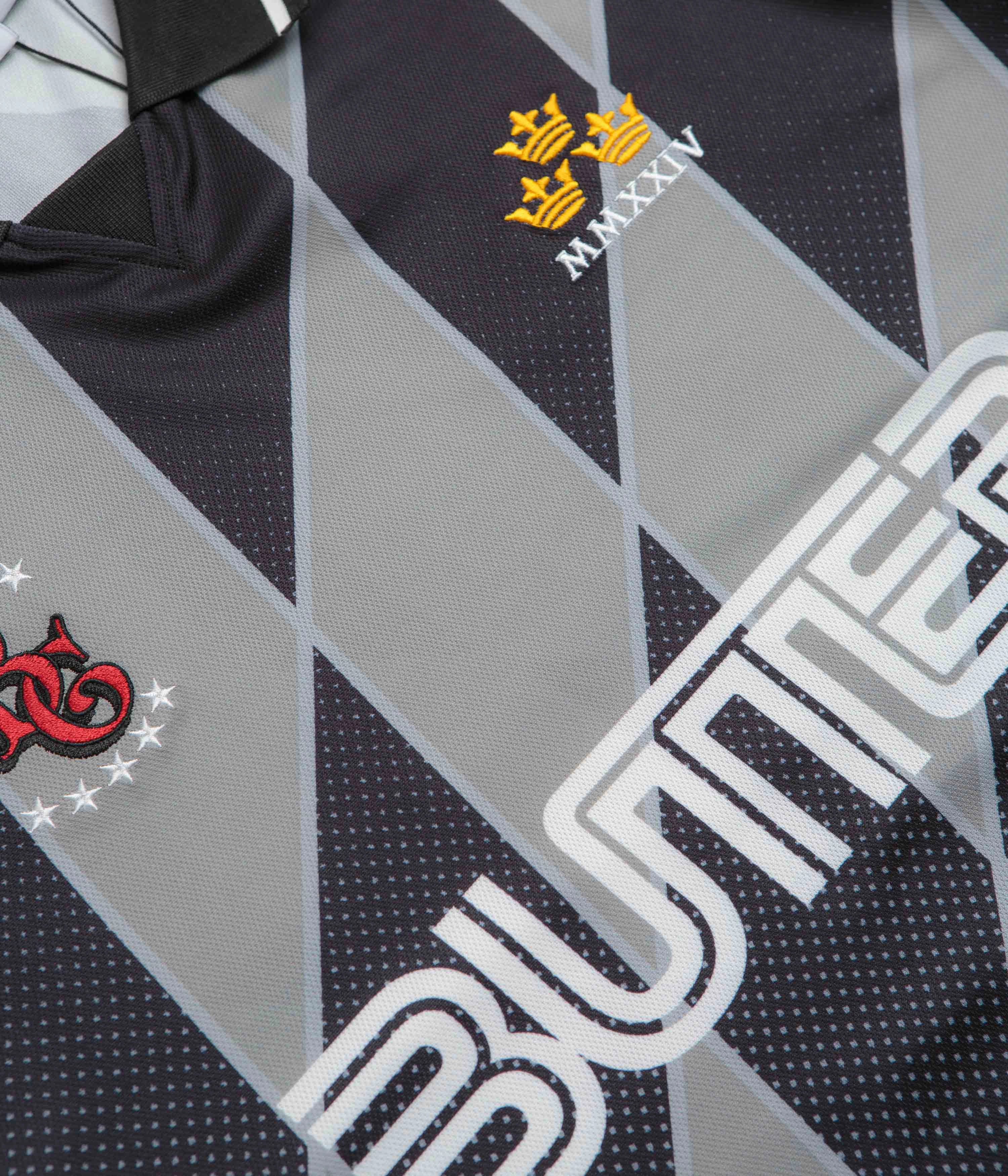 MultiPly Fabric Chilly Day Wear Butter Goods Football Jersey - Grey / Black