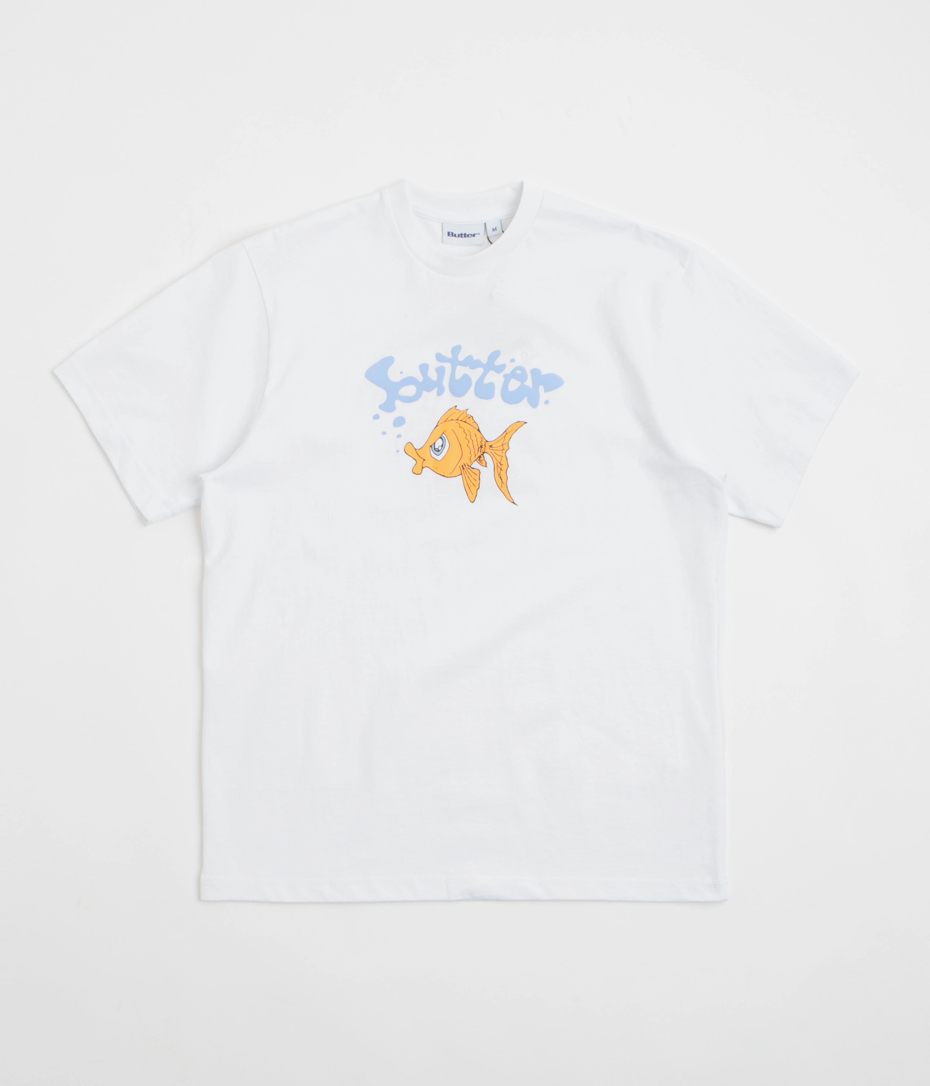 Soft and Stylish Ultimate Fit Butter Goods Goldfish T-Shirt - White