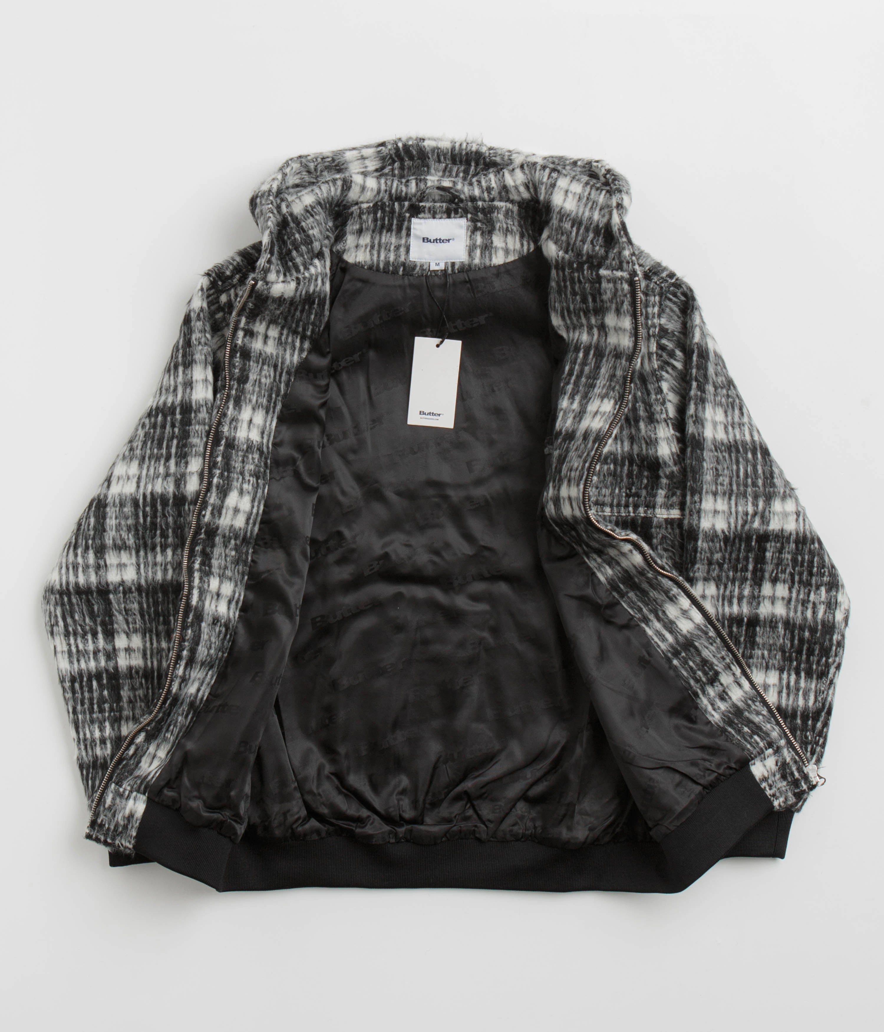 Suspenders Walk Butter Goods Heavy Plaid Work Jacket - Black / White