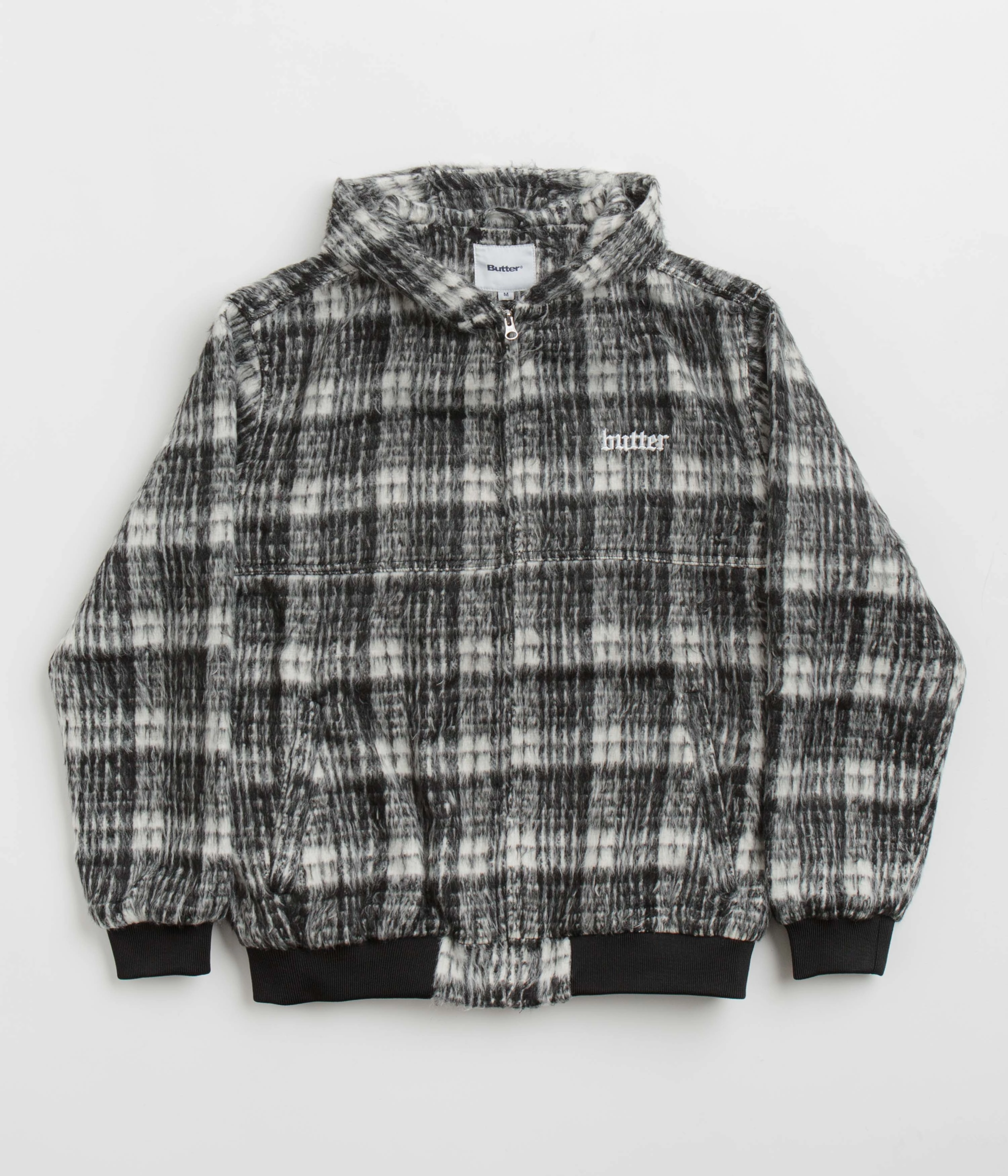 Windshield Coat Butter Goods Heavy Plaid Work Jacket - Black / White