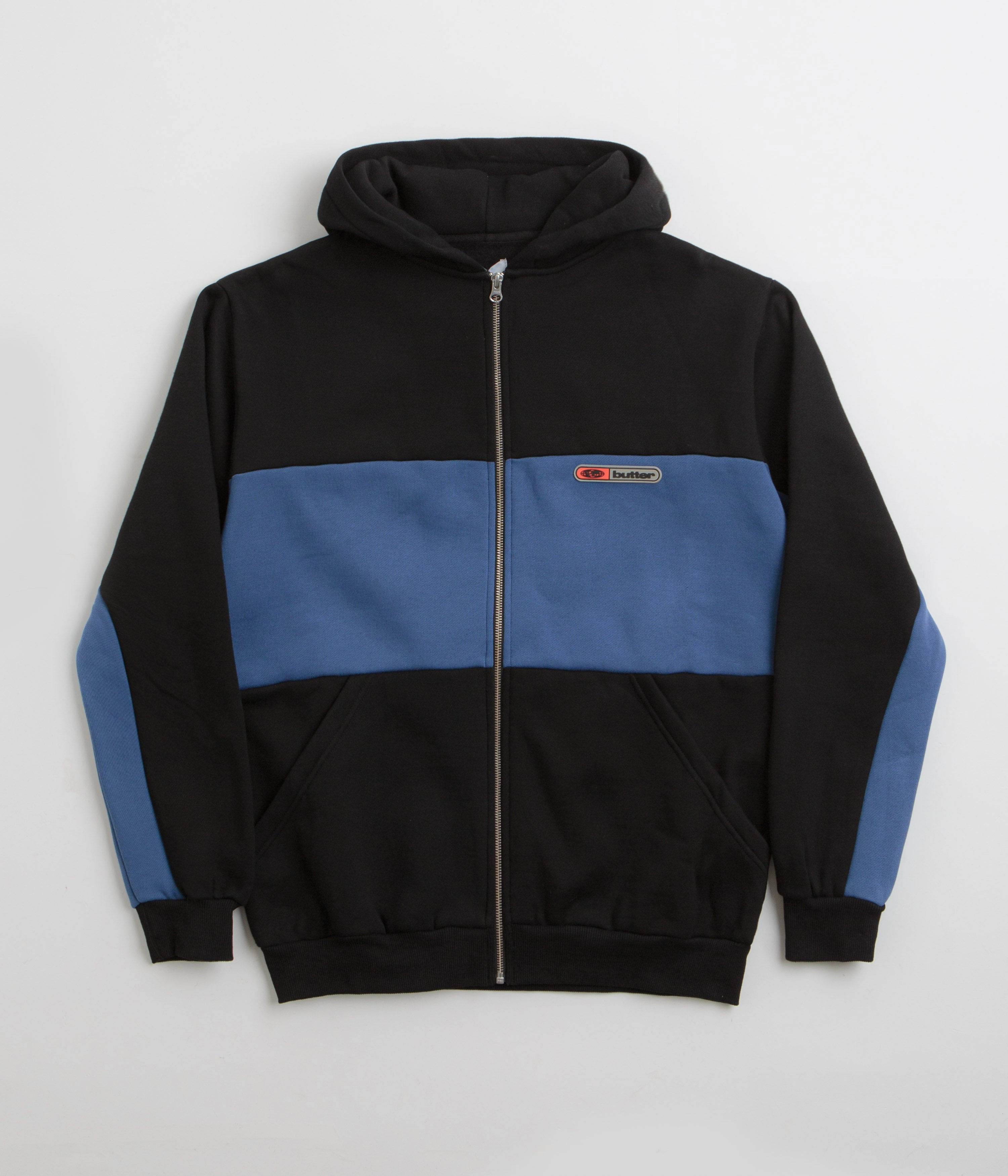 Butter Goods Panel Zip-Thru Hoodie - Black On-The-Go Style