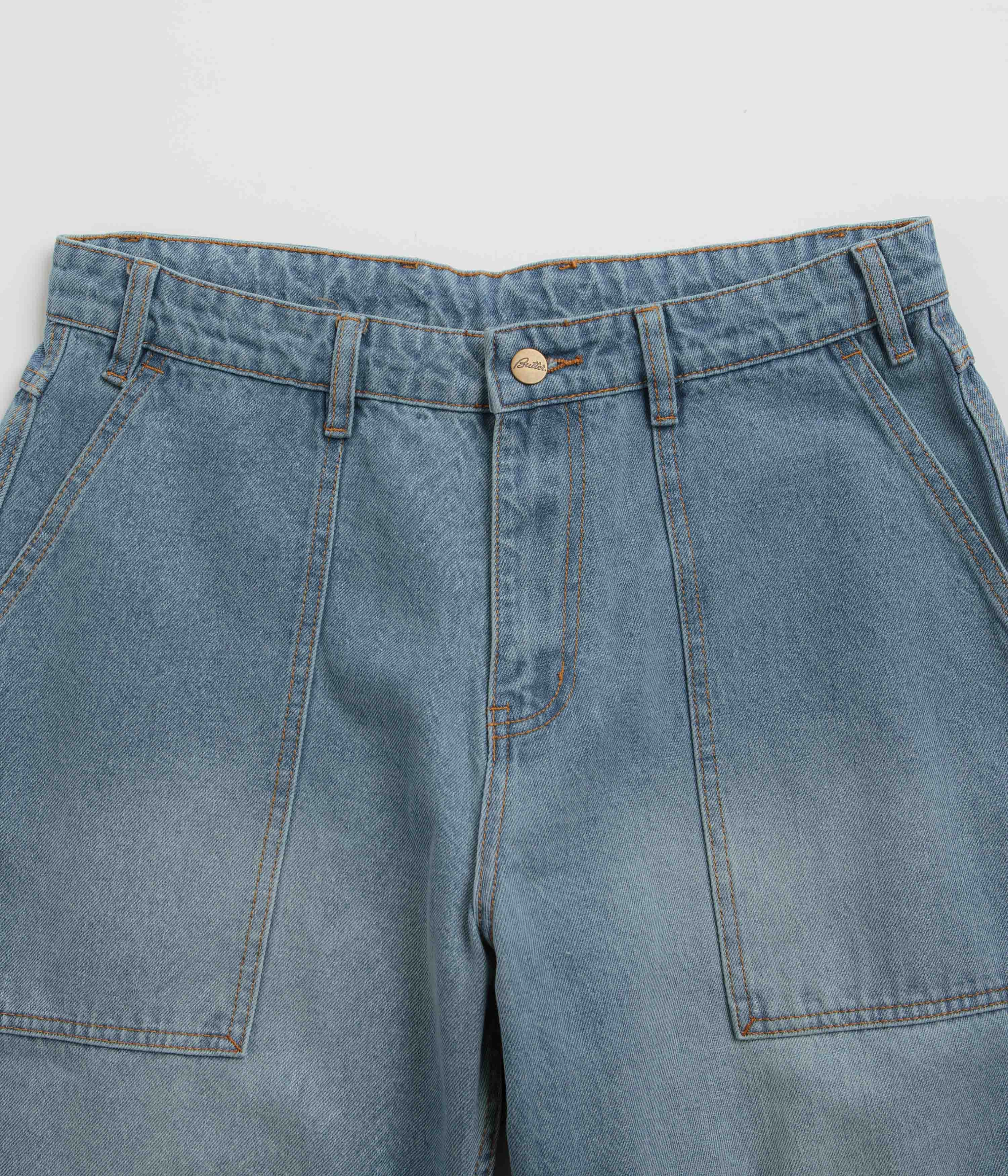 Butter Goods Patch Pocket Jeans - Faded Blue Smooth Minimalist Street Fashion Casual Winter Warmth