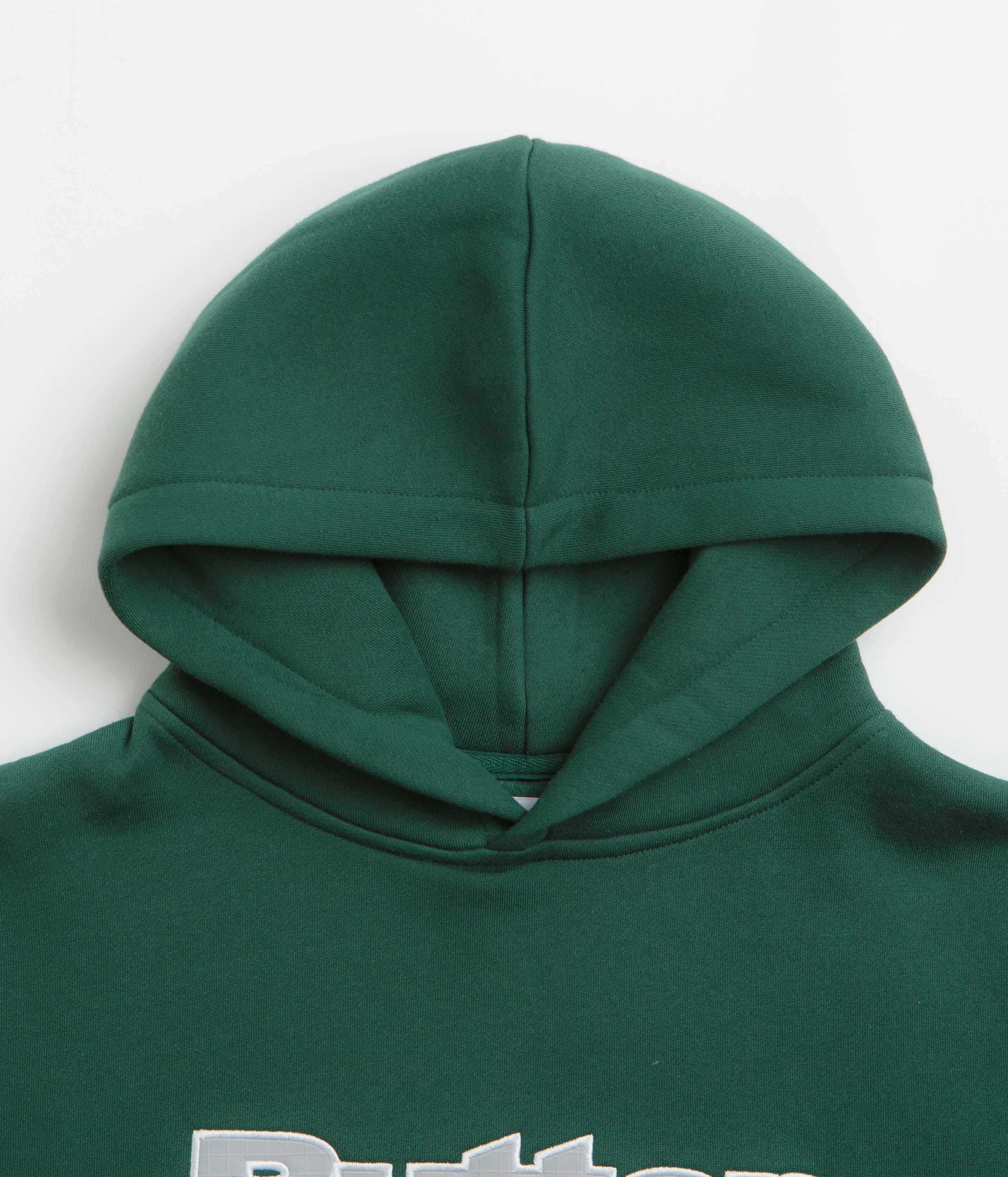 Butter Goods Ripstop Logo Applique Hoodie - Forest Compact Ribbed Cuffs