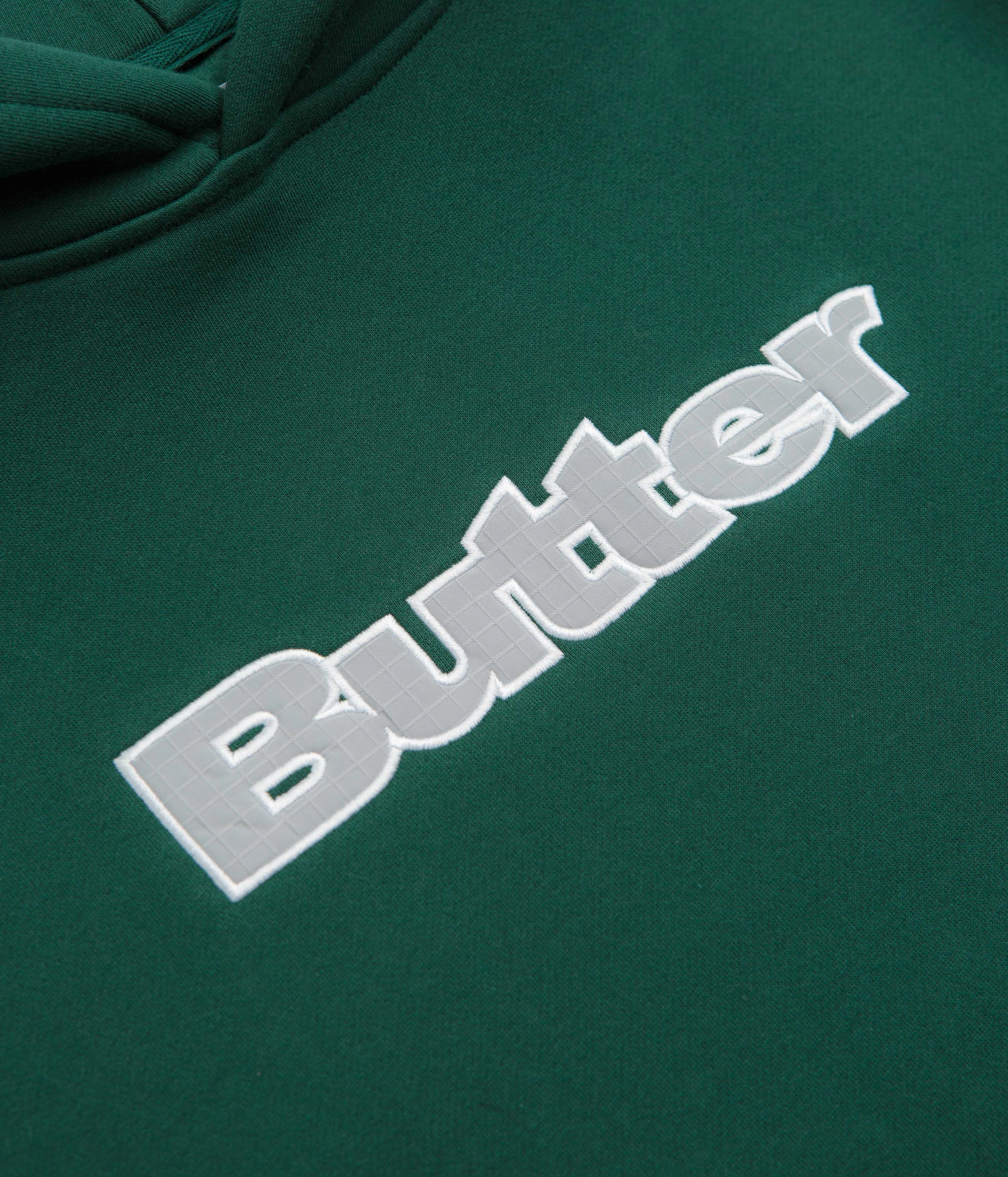 City Wear Style Butter Goods Ripstop Logo Applique Hoodie - Forest