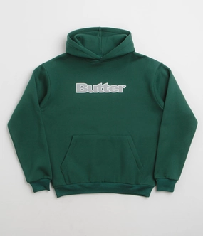 Butter Goods Ripstop Logo Applique Hoodie - Forest Four Way Stretch