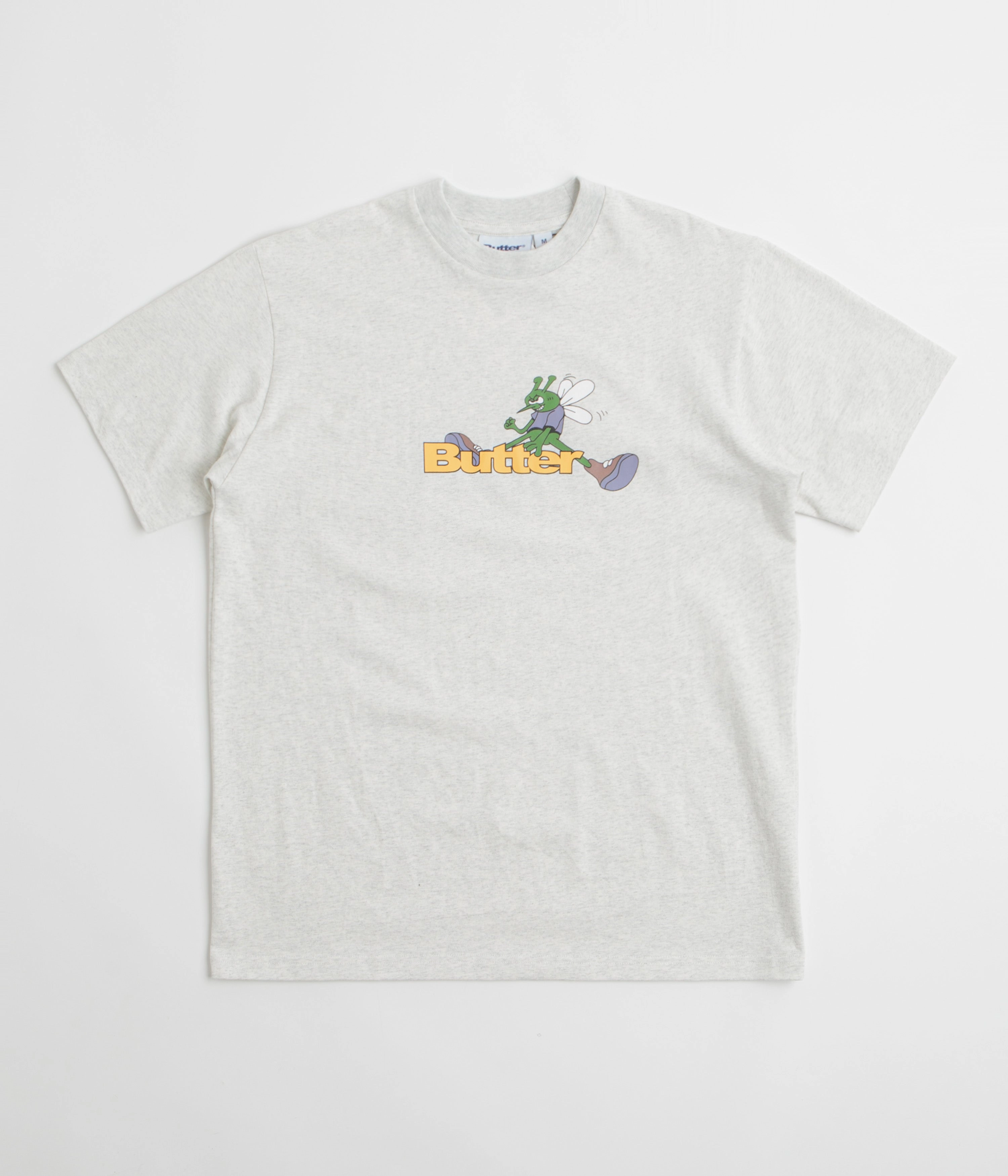 Butter Goods Skeeter Logo T-Shirt - Ash short sleeved Comfy Casual