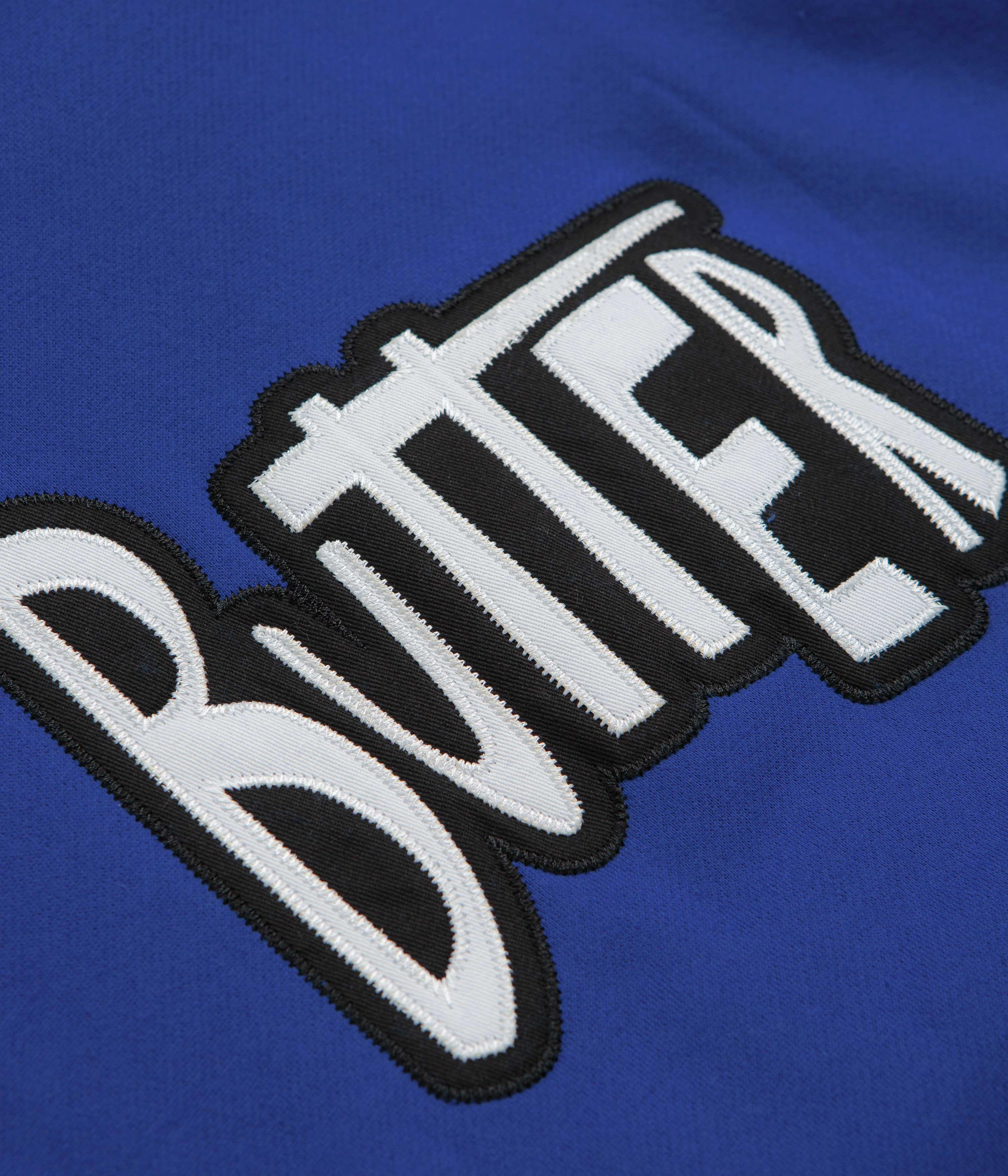 Bonded seams Side Slit Butter Goods Sketch Applique Hoodie - Royal