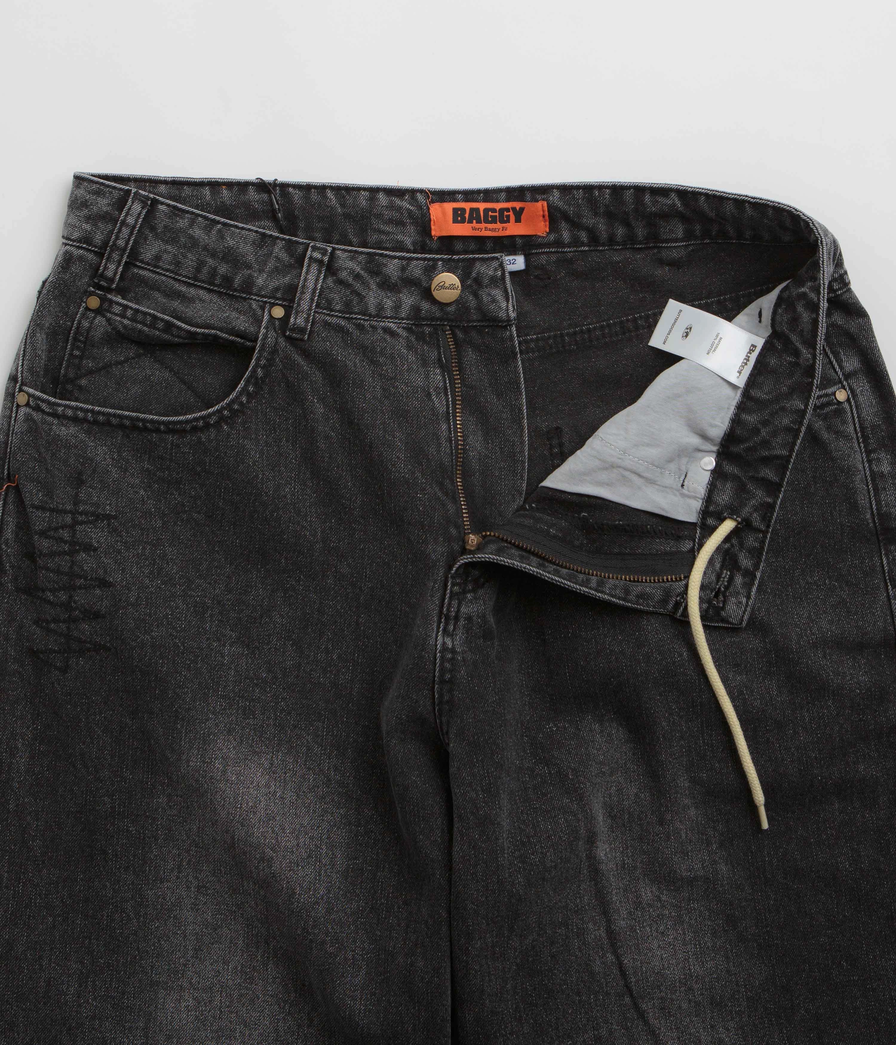 Butter Goods Stitch Jeans - Distressed Grey Neat And Easy Low Impact Processing