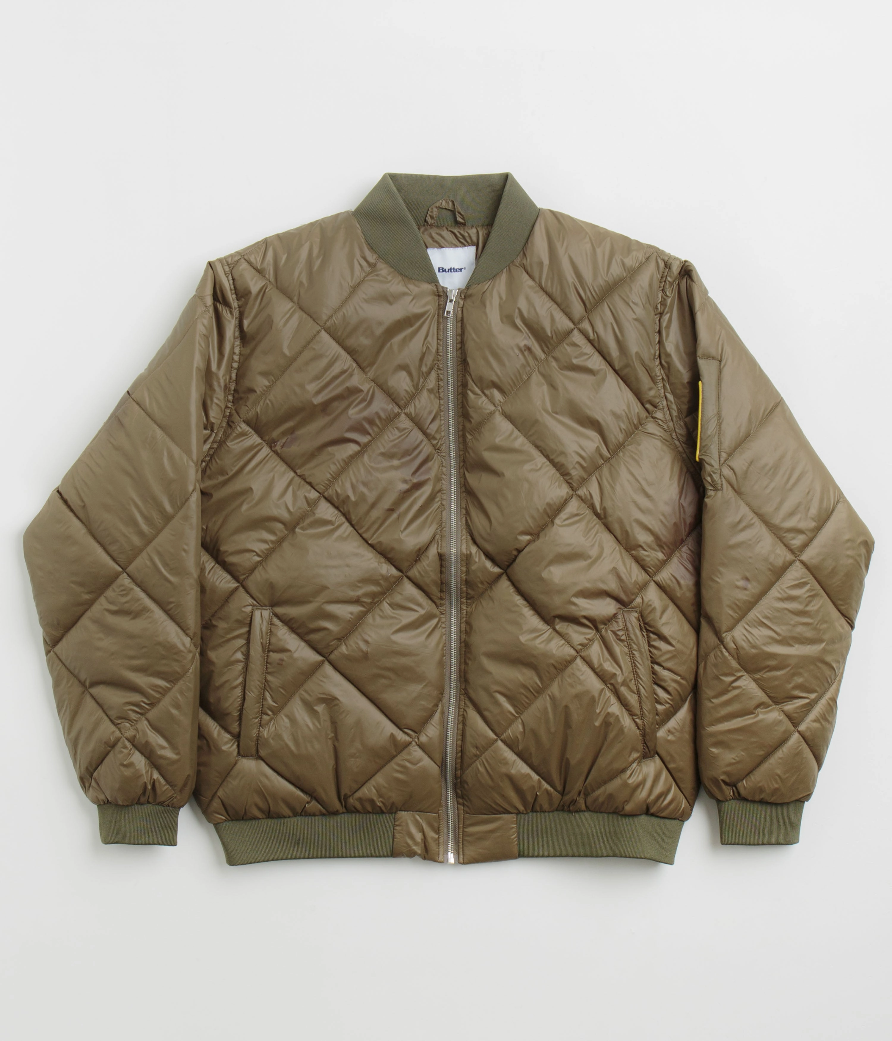 Light Motion Unique Piece Butter Goods Temperature Bomber Jacket - Army