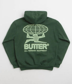 Butter Goods Terrain Hoodie - Dark Green Rain Resistant Minimalist Wardrobe