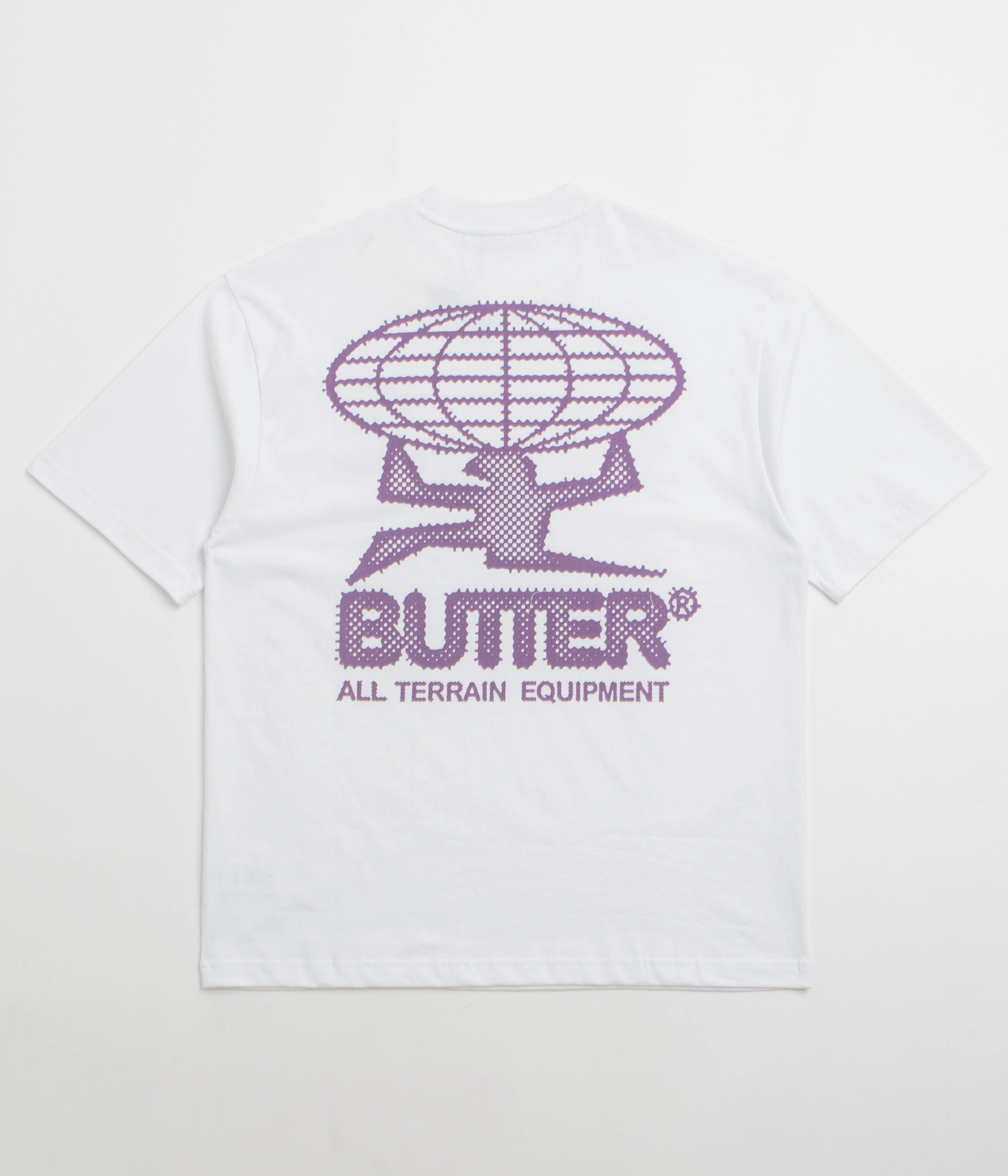 Easy Care Material Minimal Look Butter Goods Terrain T-Shirt - White / Purple
