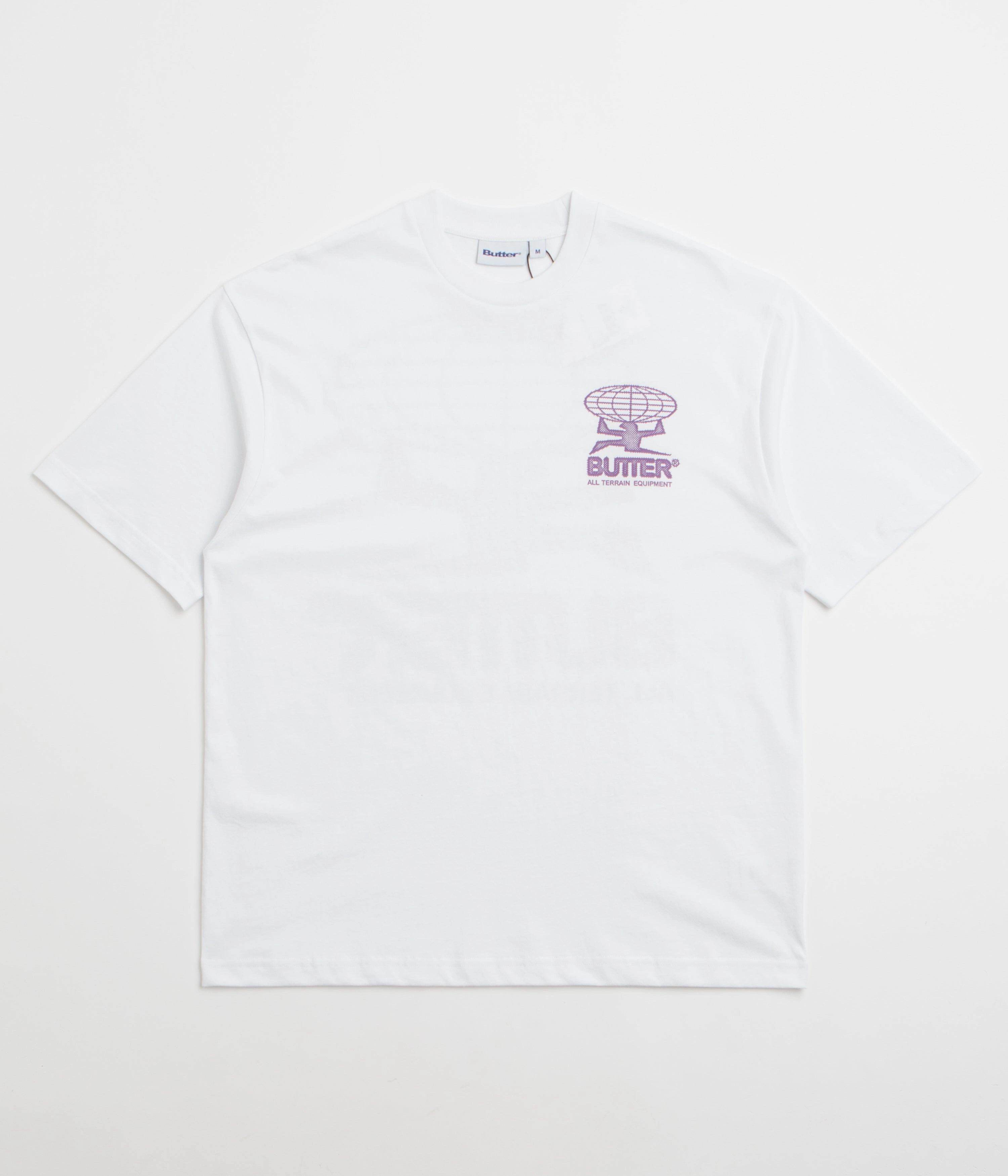 Spandex Enhanced Elasticity Butter Goods Terrain T-Shirt - White / Purple