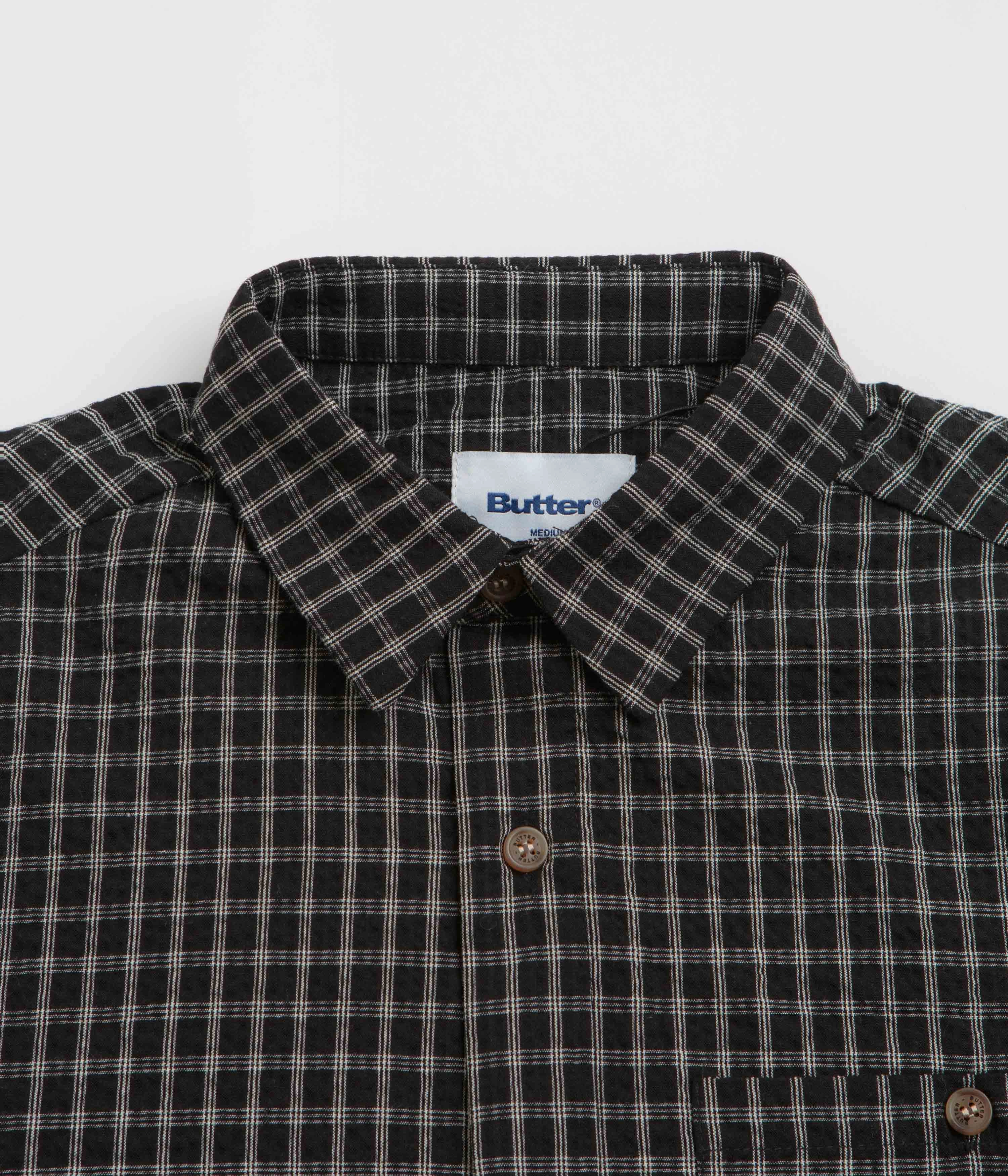 Distressed finish hypoallergenic material Butter Goods Trail Short Sleeve Shirt - Black