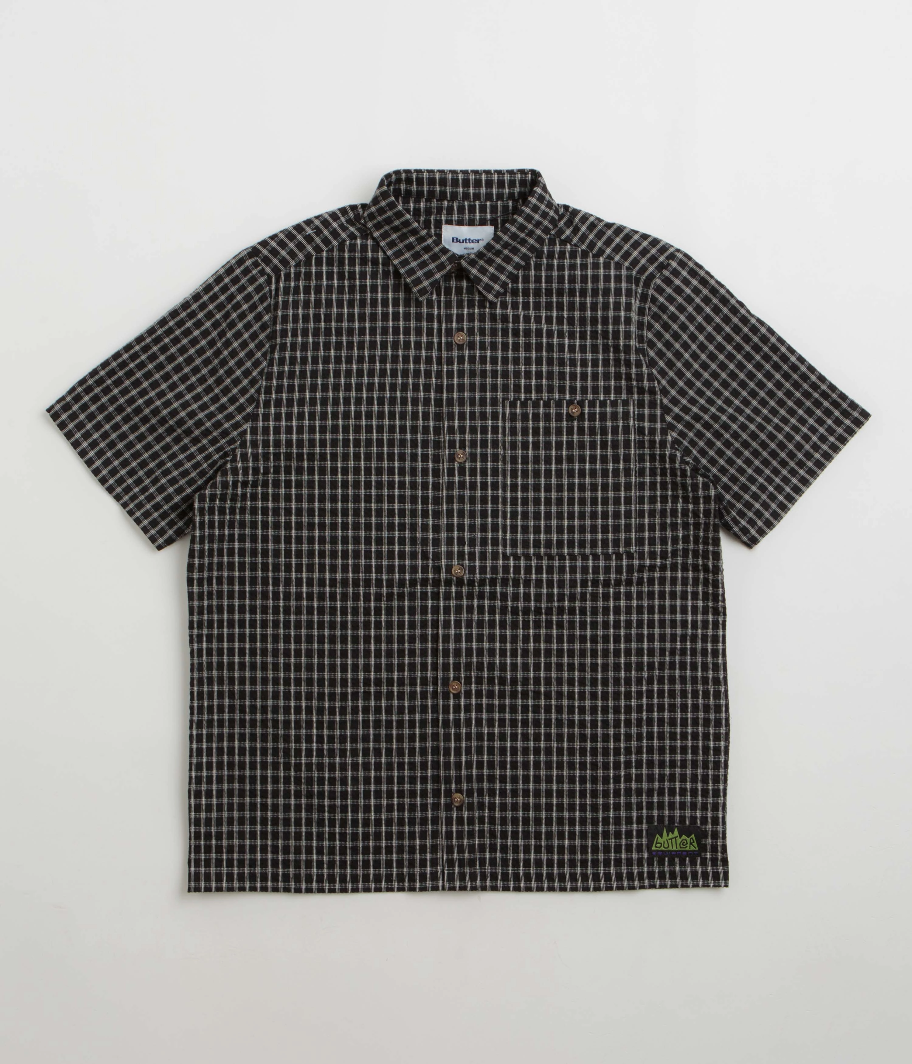 Butter Goods Trail Short Sleeve Shirt - Black Soft Texture