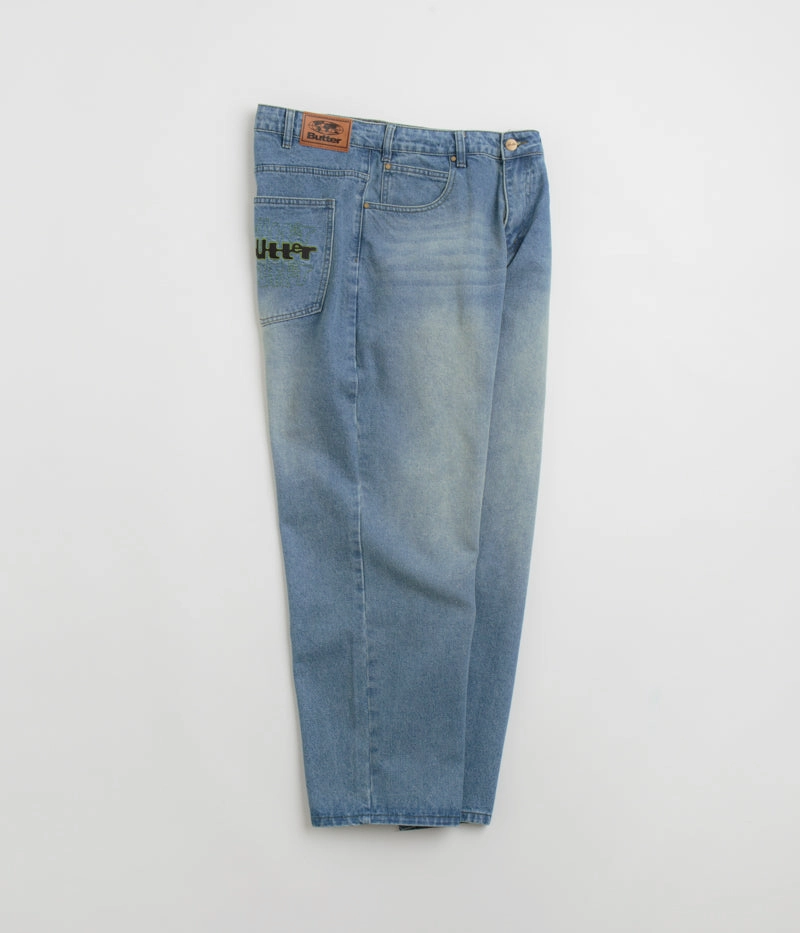 Winter Warmth Minimalist Style Picnic Style Butter Goods Warped Jeans - Washed Mid Blue