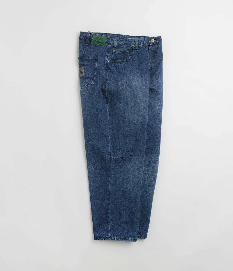 Function Ready Butter Goods Wide Cut Jeans - Washed Slub Blue