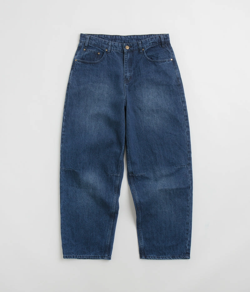 Butter Goods Wide Cut Jeans - Washed Slub Blue Outfit Essential City Walk Weekend Warrior