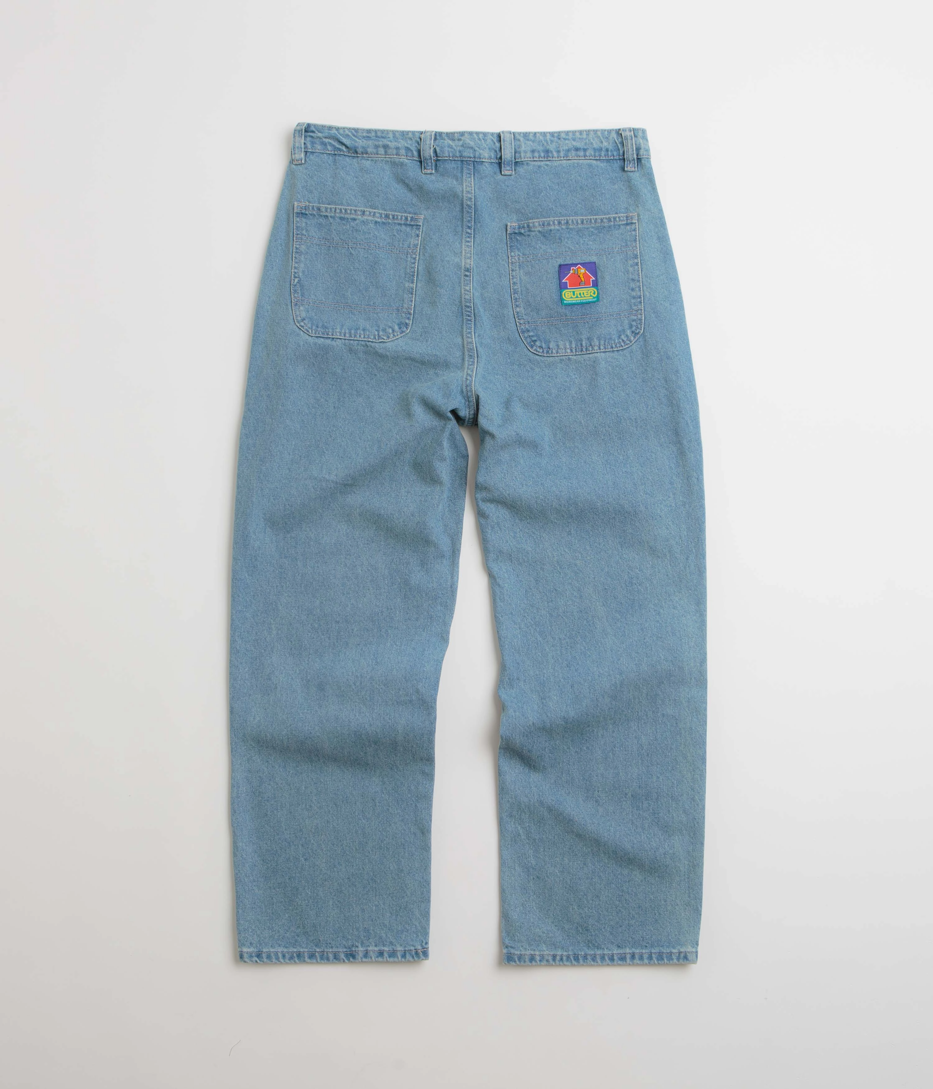 Multi Pocket Configuration Butter Goods Work Pants - Washed Indigo