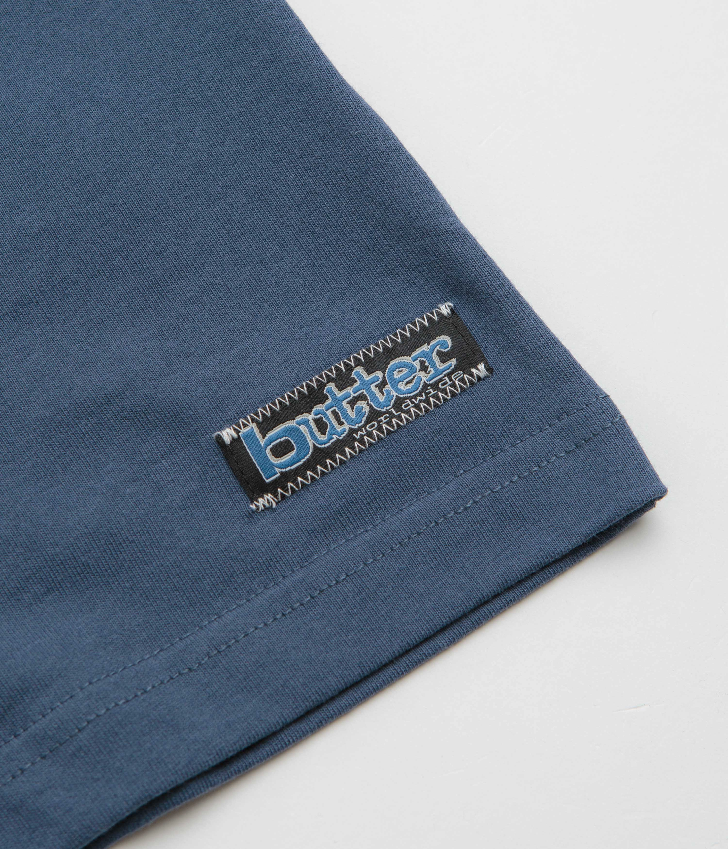 Butter Goods Worldwide Panelled T-Shirt - Denim Thermal Regulation Fabric Versatile and Stylish