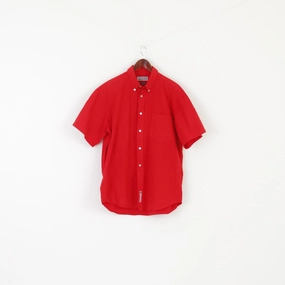 hypoallergenic Avirex NYC Men M Casual Shirt Red Cotton Pocket Army Short Sleeve Vintage Top