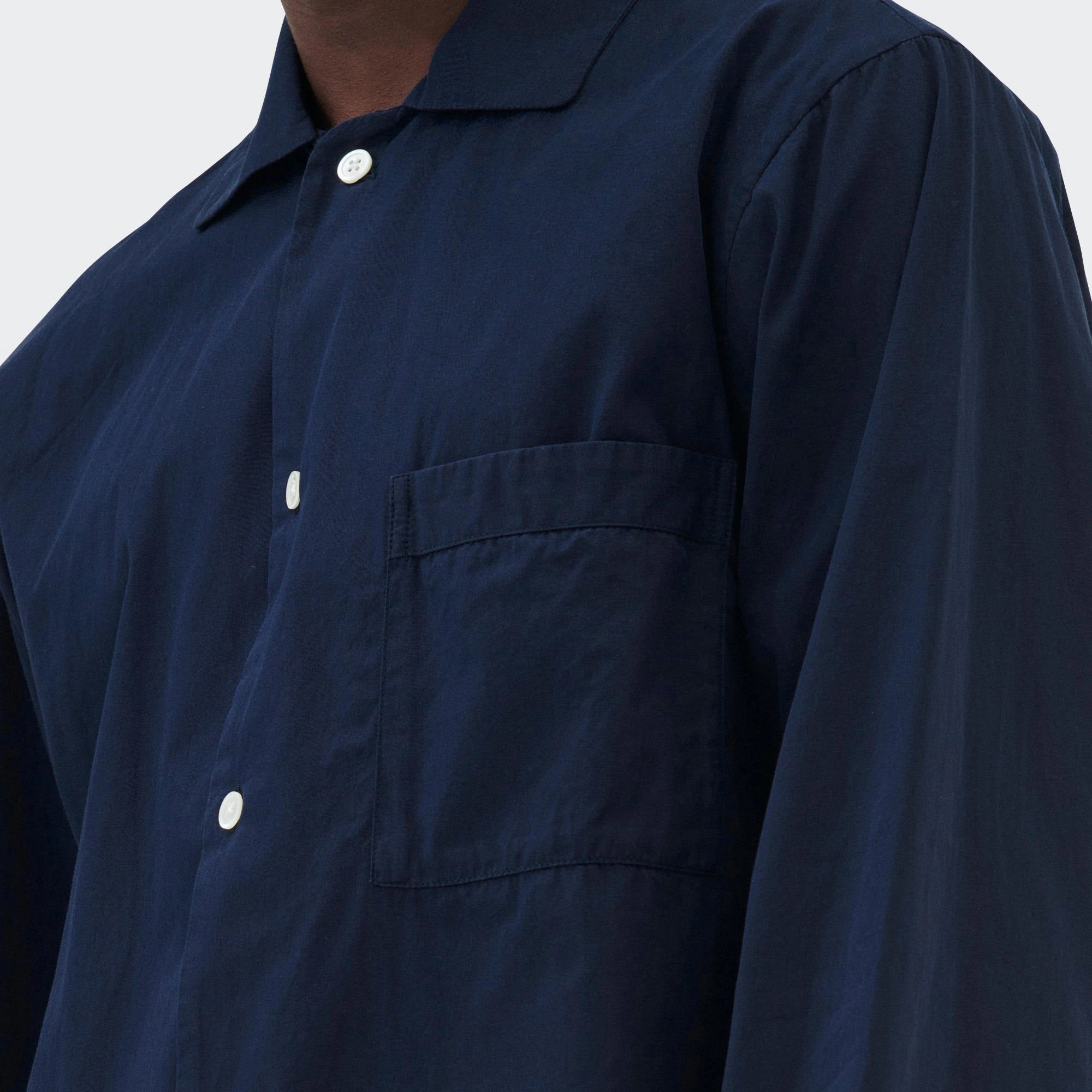 Trendsetting Design Pyjama Shirt - True Navy Cotton Poplin