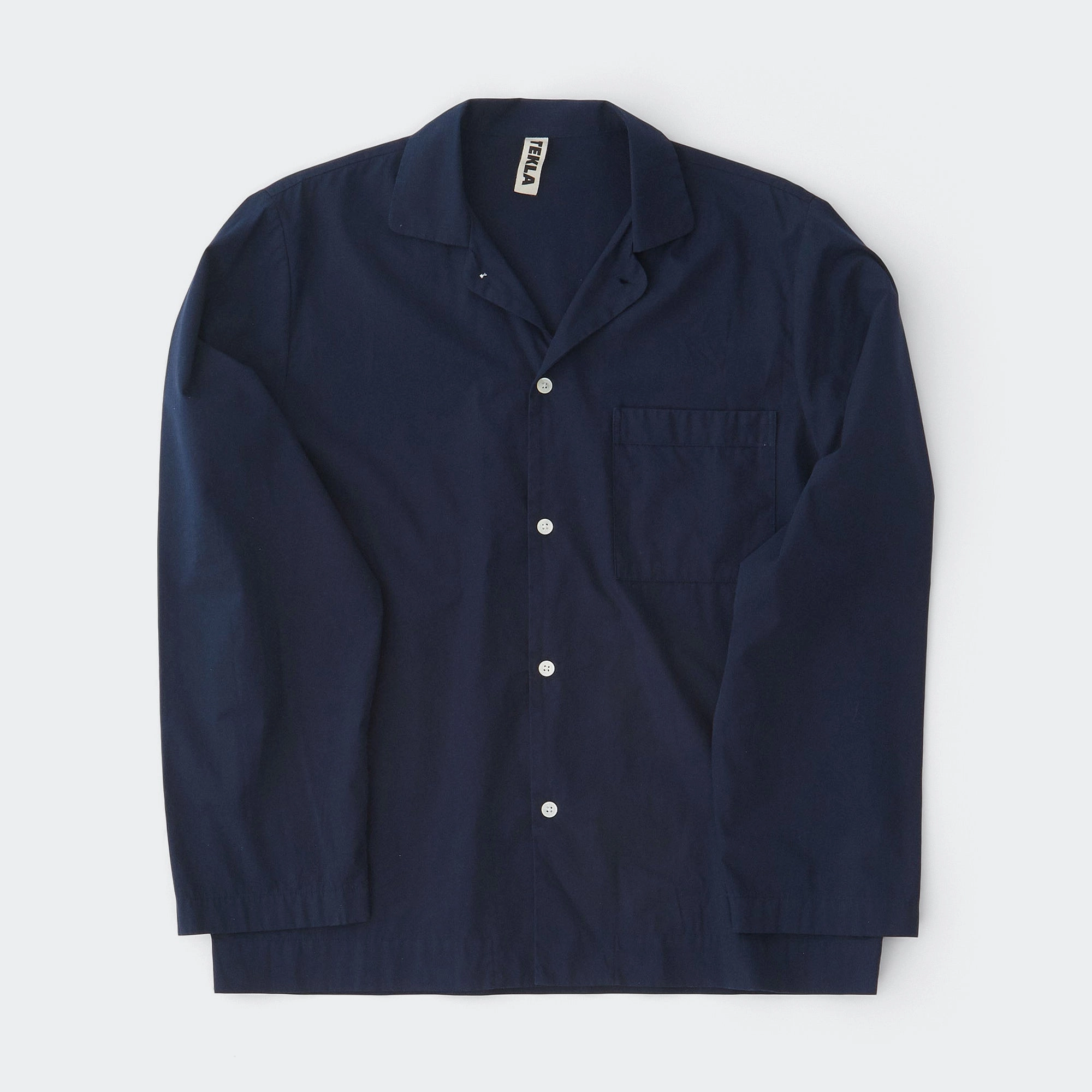 Subtle Print youth trend Pyjama Shirt - True Navy Cotton Poplin