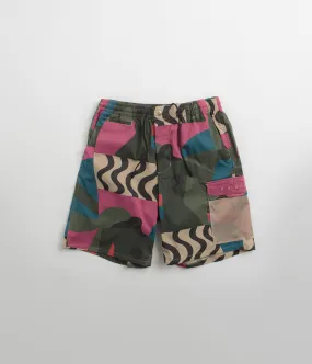 by Parra Distorted Camo Shorts - Pink retail industry