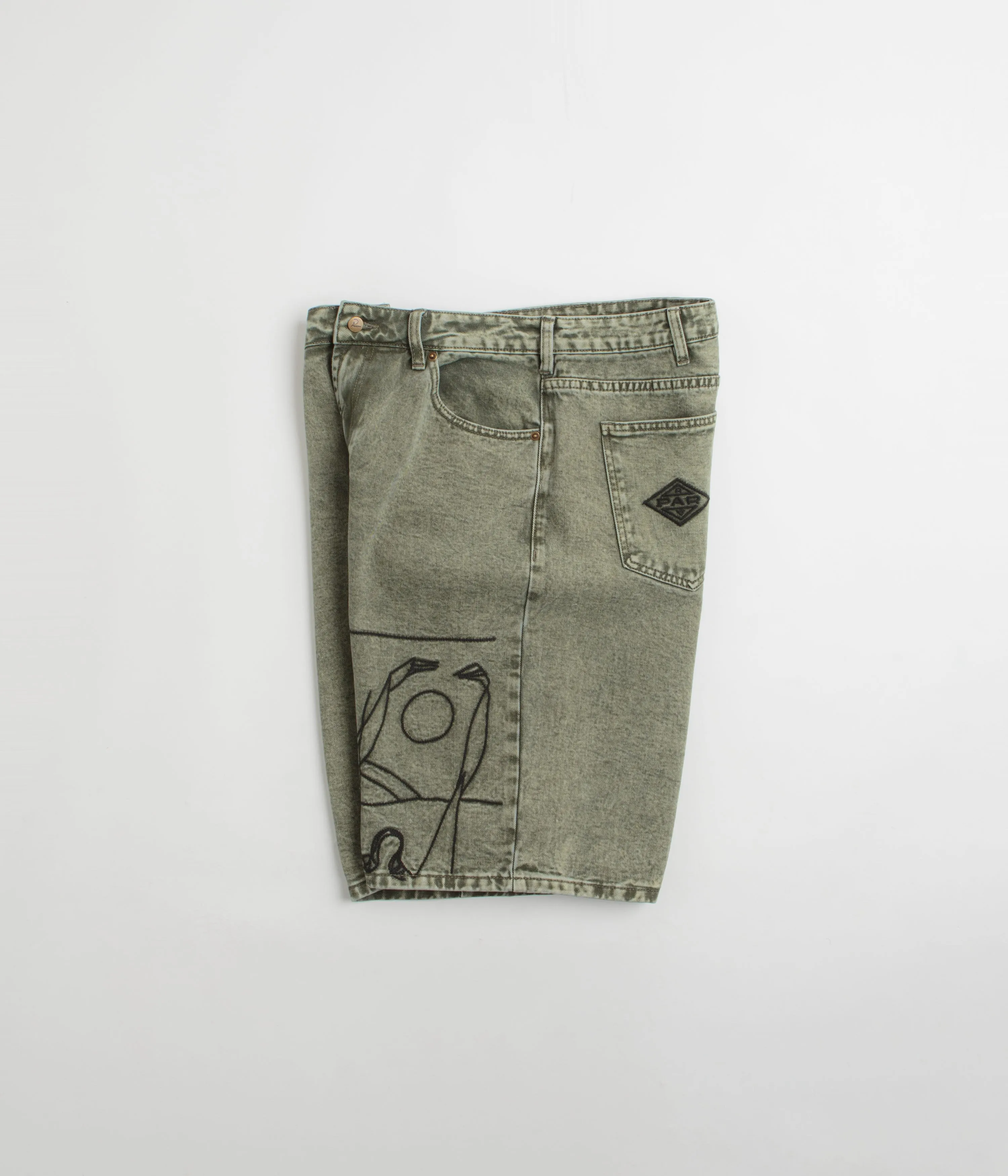 by Parra Protect The Sun Shorts - Green Casual Fit