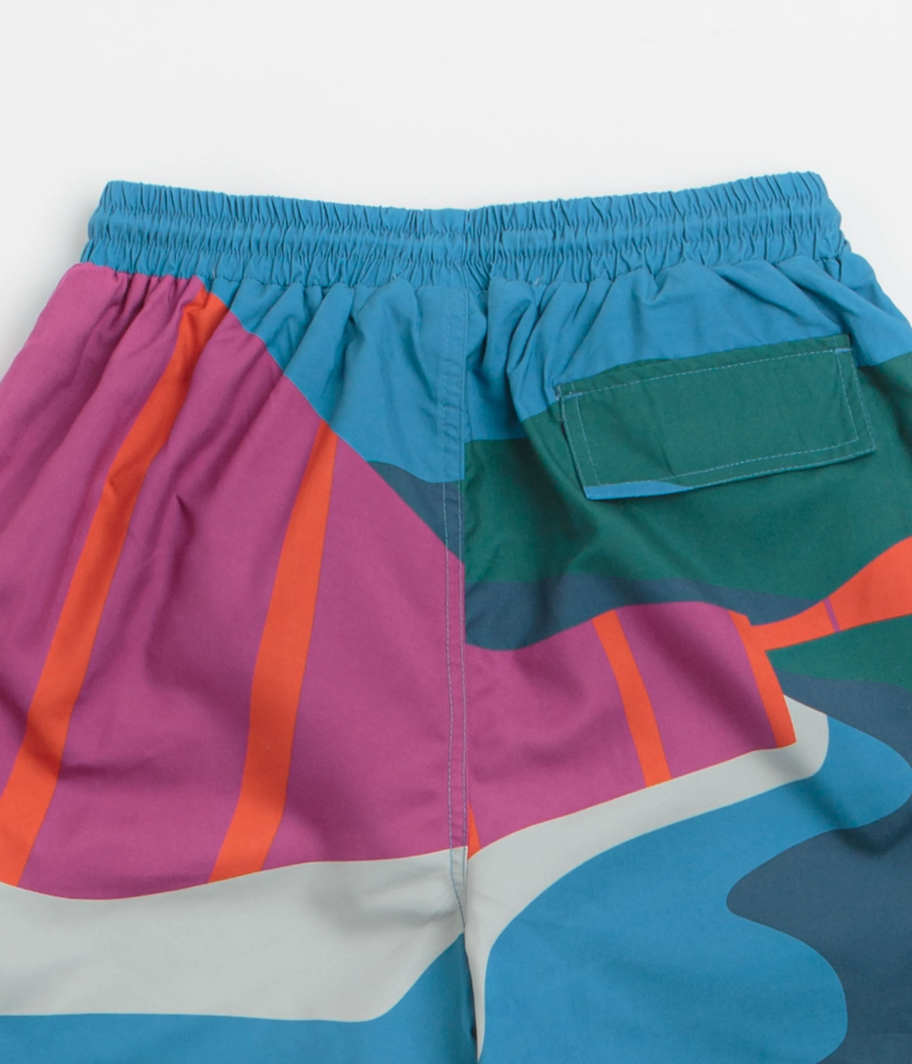Unique Piece Parka by Parra The Festival Fence Swim Shorts - Blue