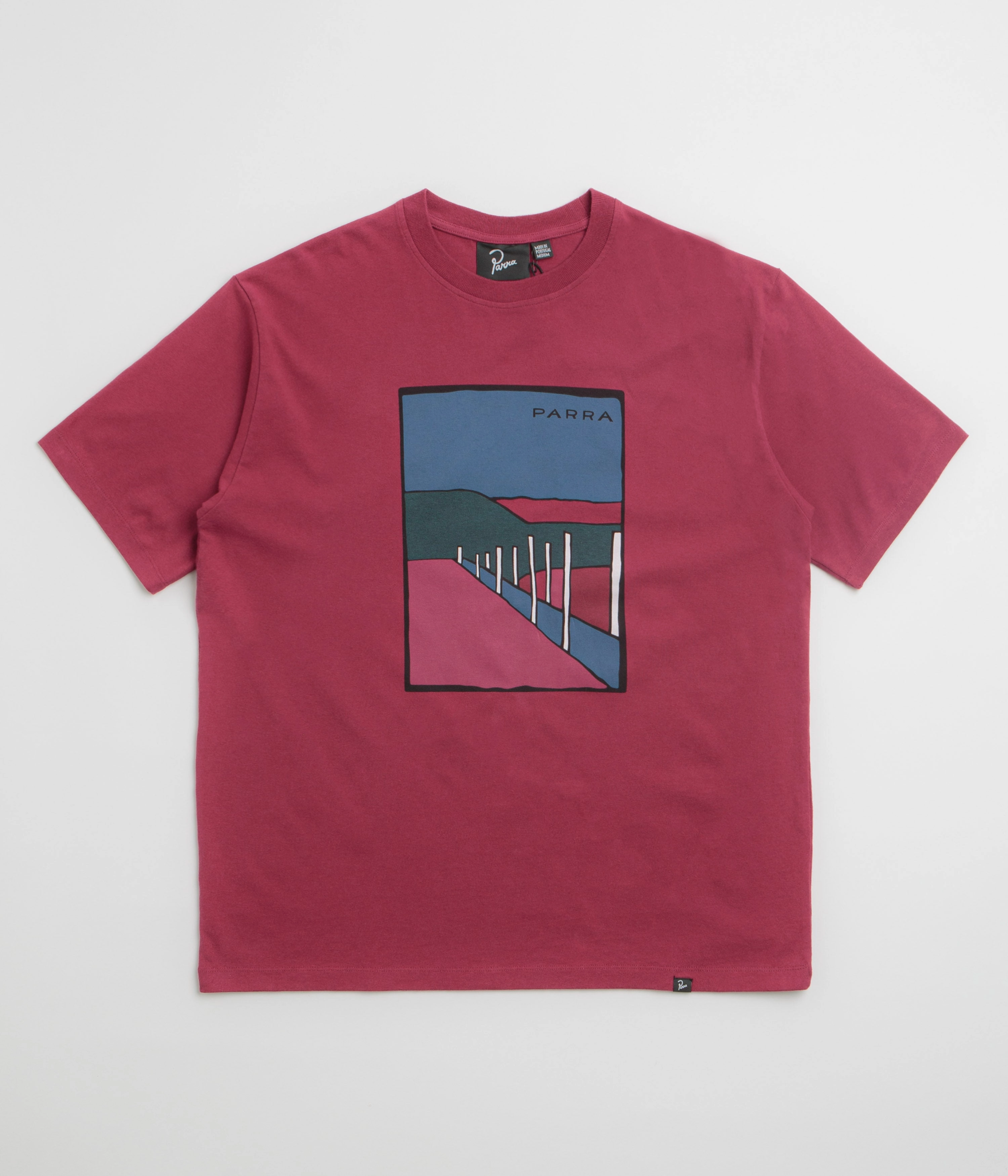 by Parra Beach Parking T-Shirt - Raspberry back to school