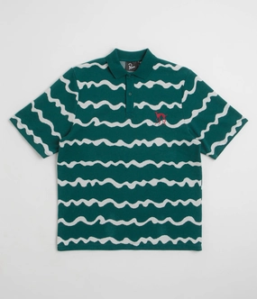 Compact Packing Party Ready by Parra Broken Waves Polo Shirt - Pine Green