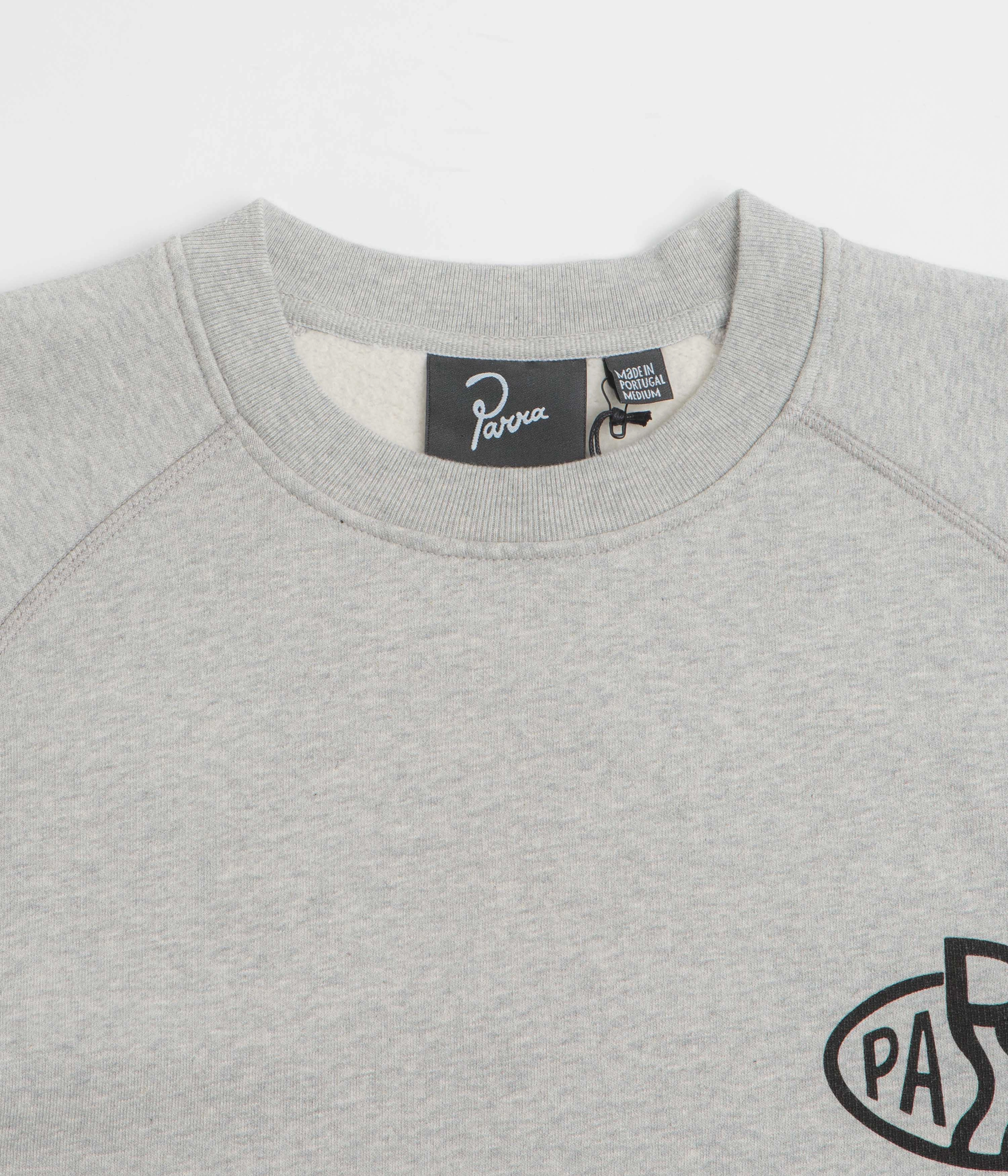 by Parra Legs Logo Crewneck Sweatshirt - Heather Grey Athletic Cut