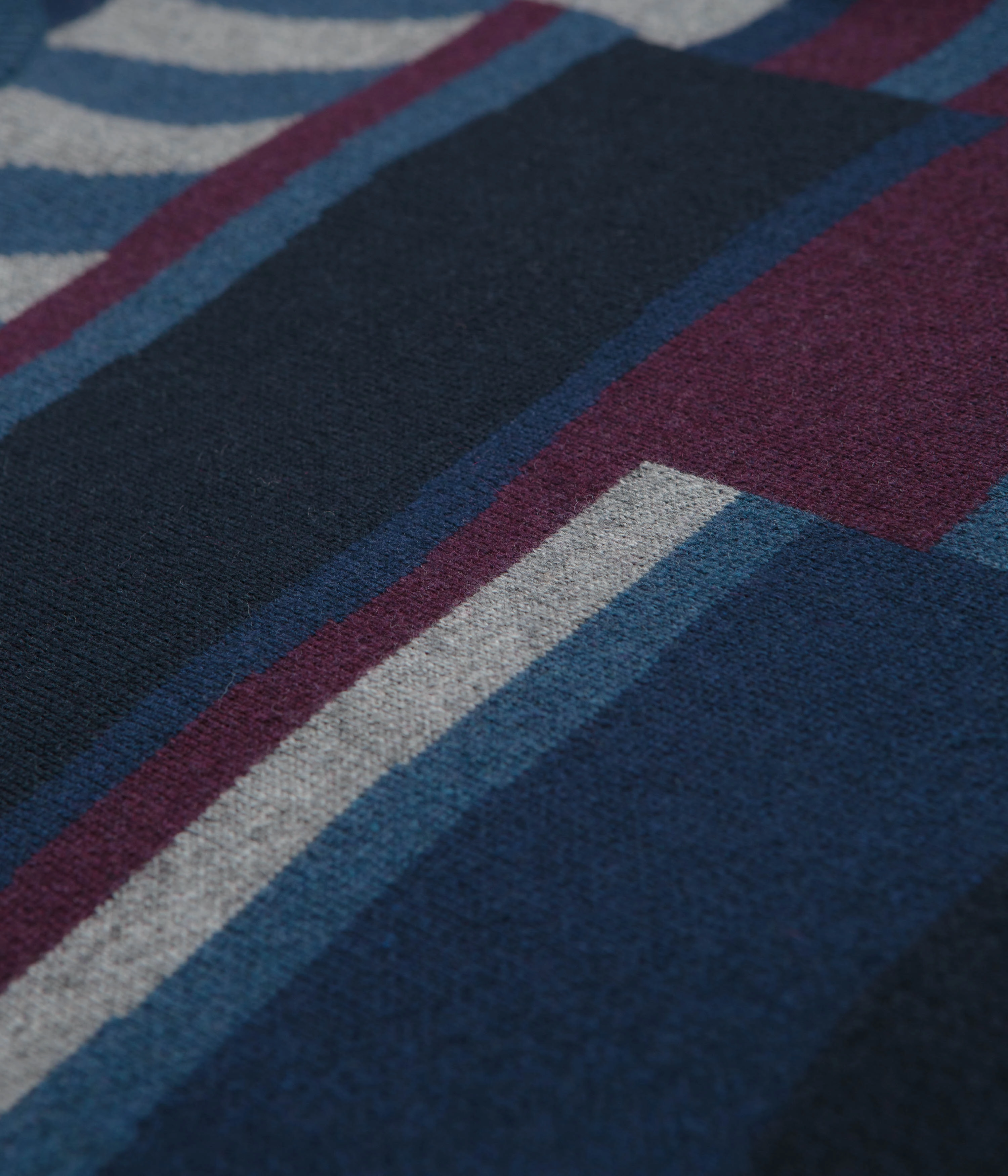 by Parra Patched Your Work Knitted Sweatshirt - Blue Cozy Design Abstract print