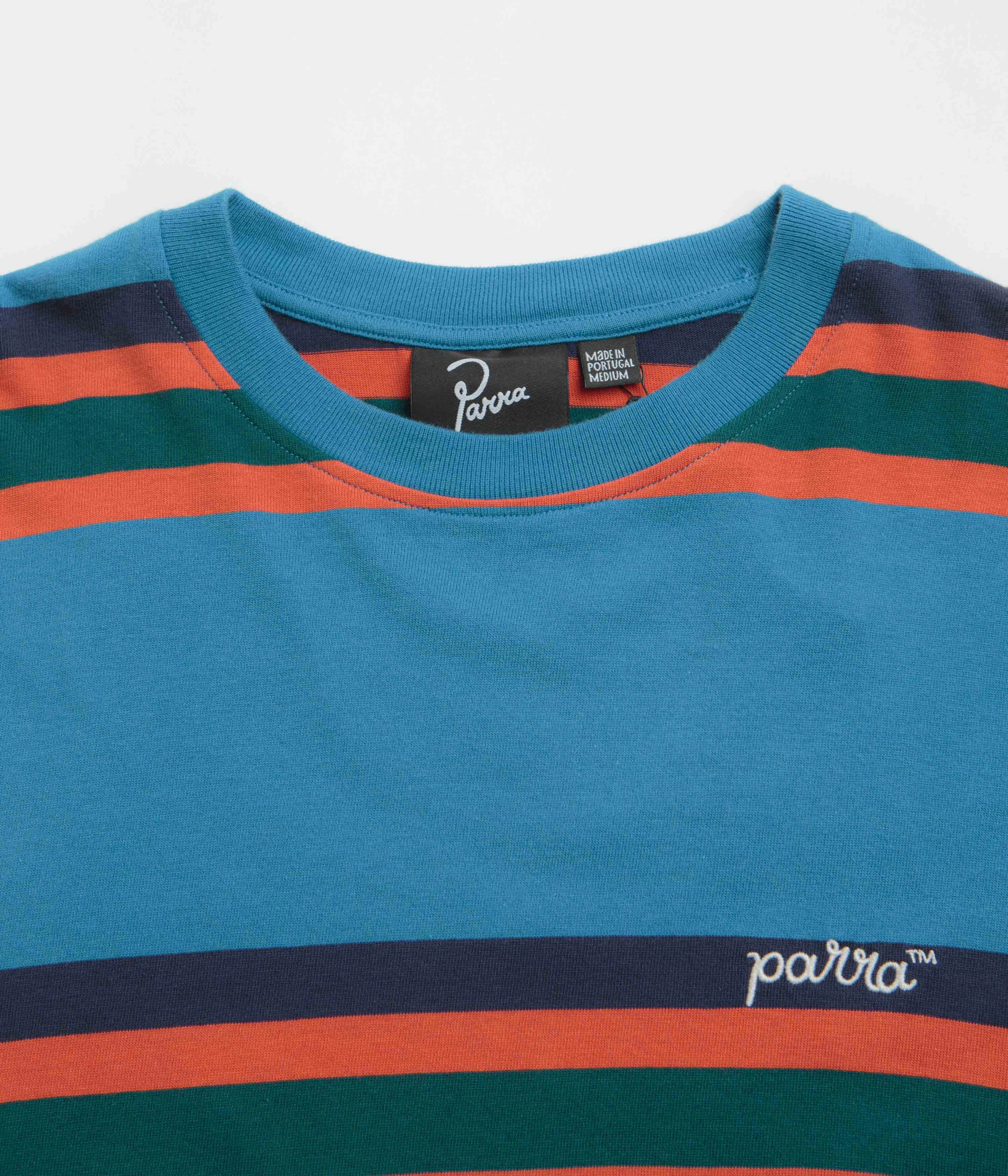 contrast Smart Casual by Parra Script Striped T-Shirt - Blue