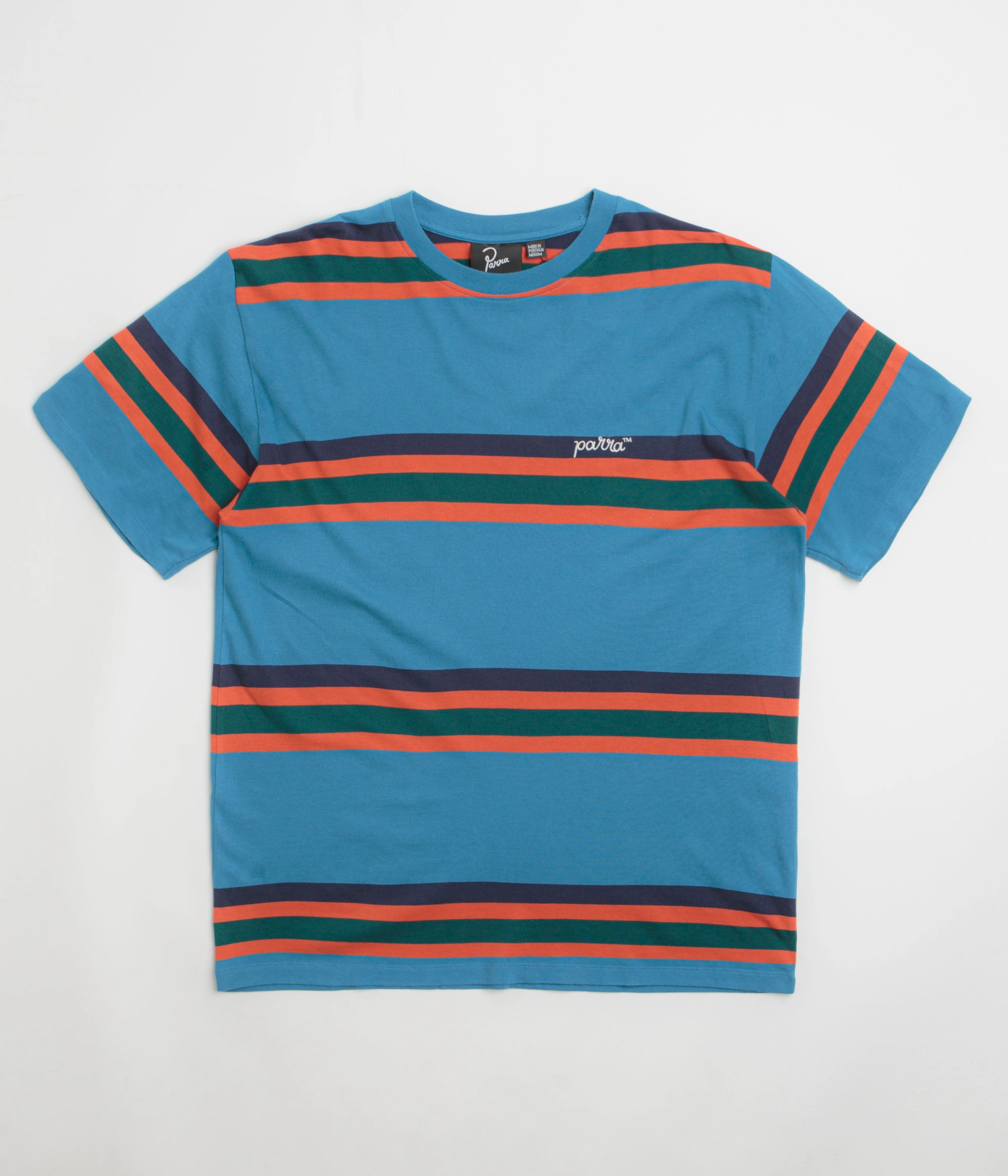 by Parra Script Striped T-Shirt - Blue Comfy Top