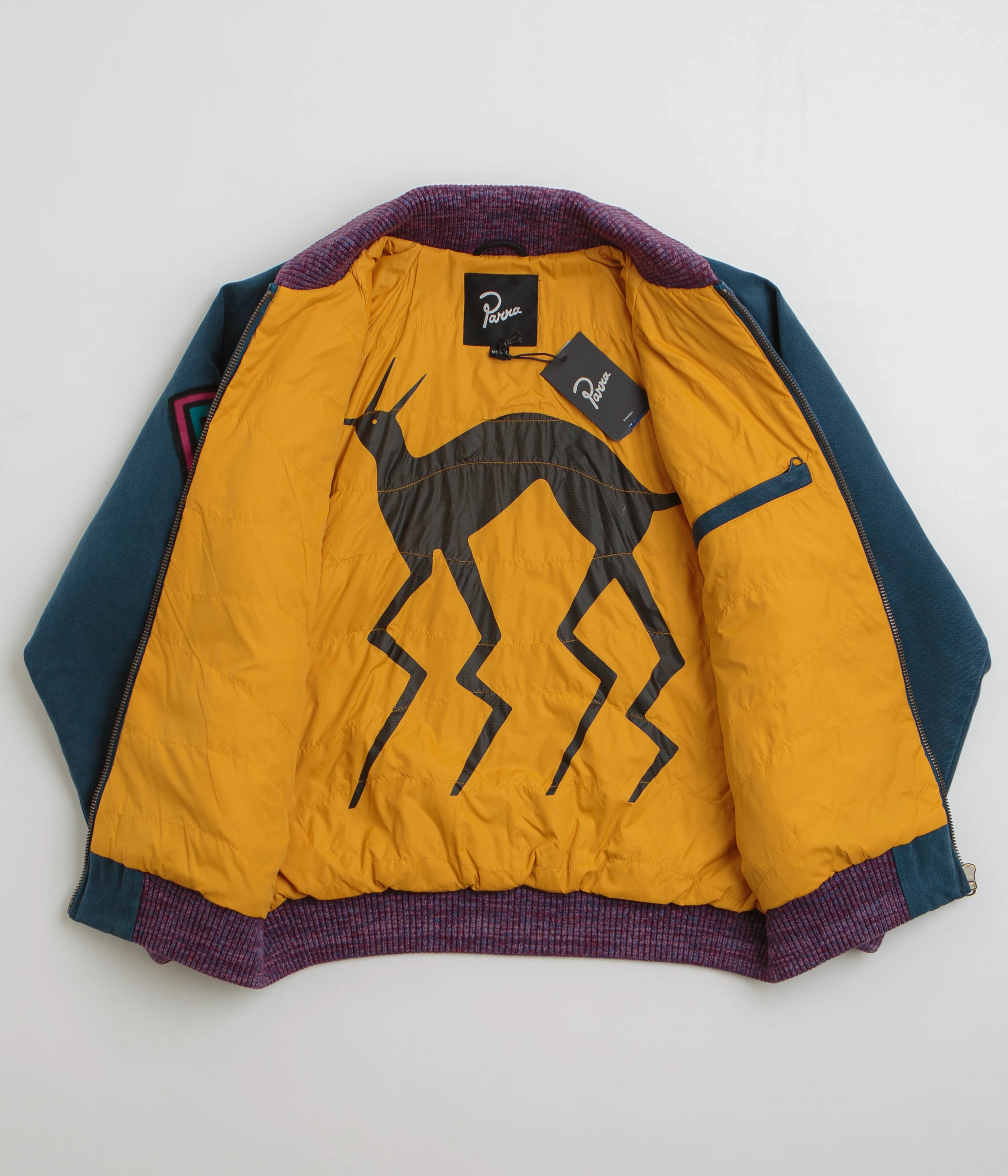 by Parra Skull Stalker Varsity Jacket - Washed Blue Relax