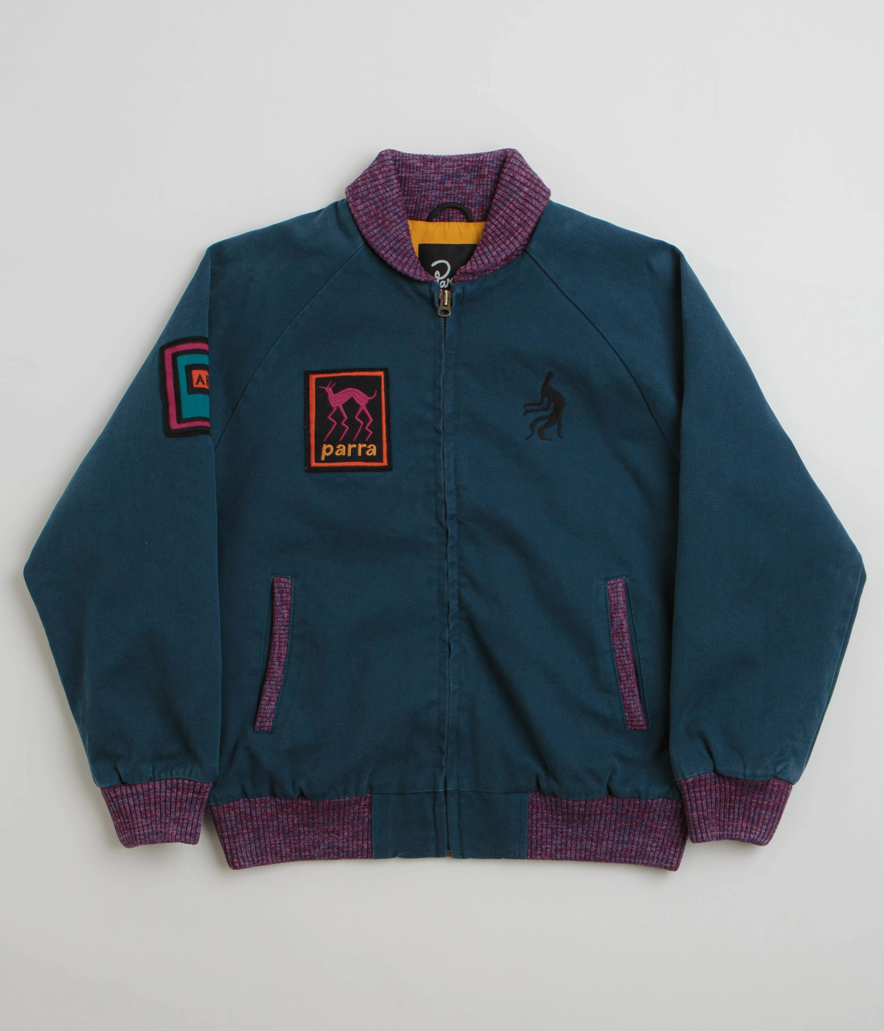 by Parra Skull Stalker Varsity Jacket - Washed Blue City Vibes