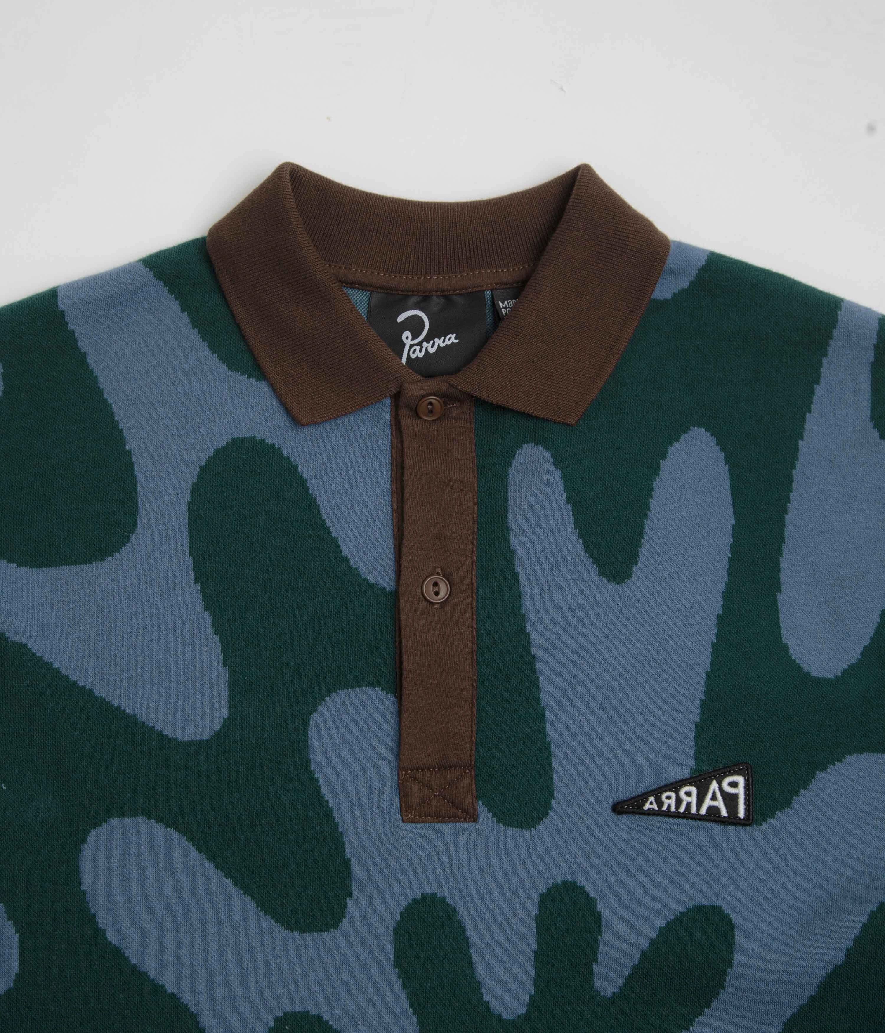 by Parra Splashed Polo Shirt - Pine Green Tropical theme