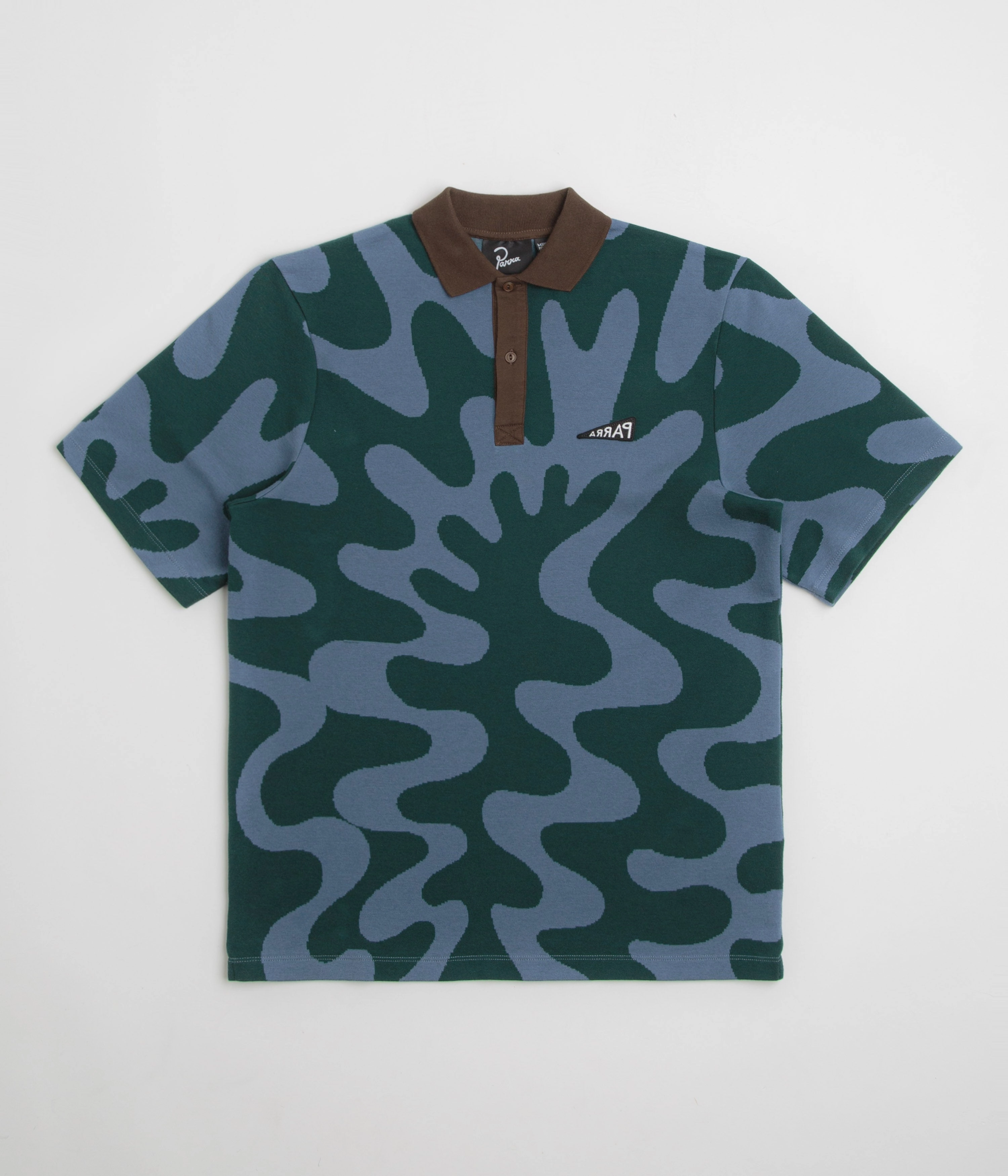 Thermal Regulation Fabric by Parra Splashed Polo Shirt - Pine Green