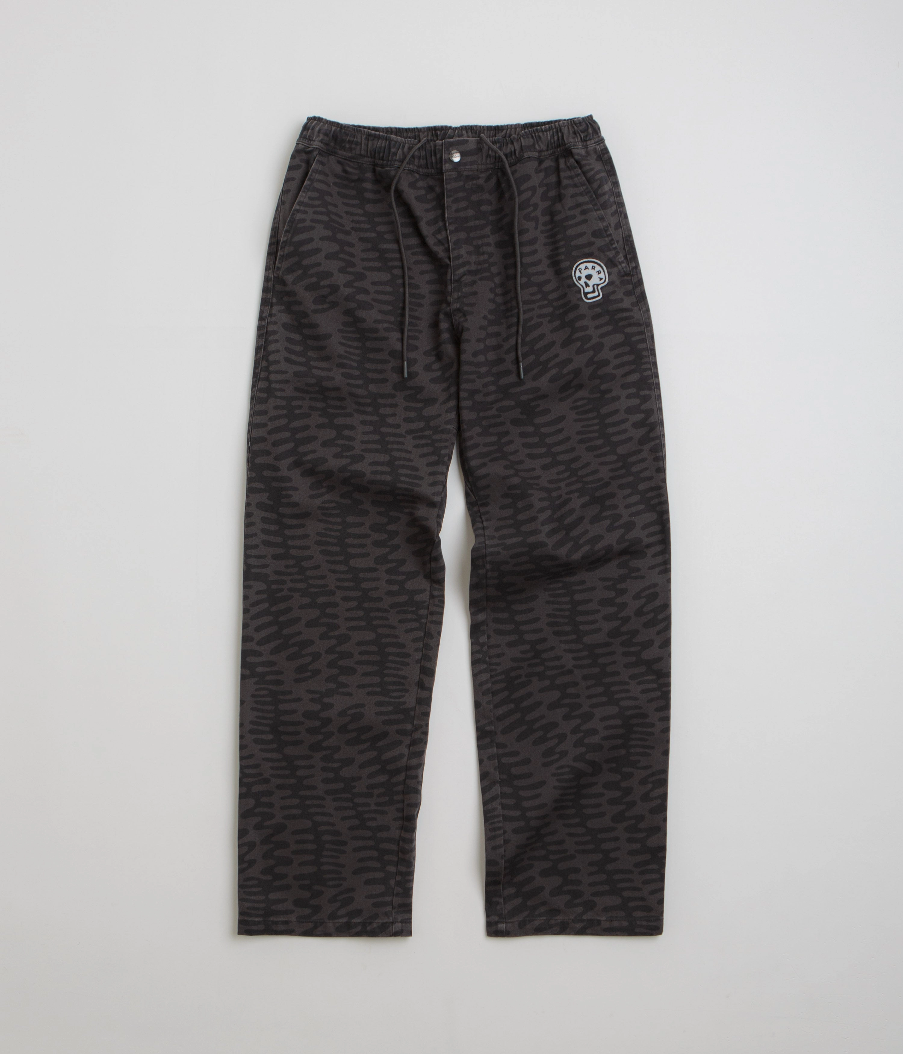 by Parra Stitched Skull Pants - Washed Grey All Season Trendy Style