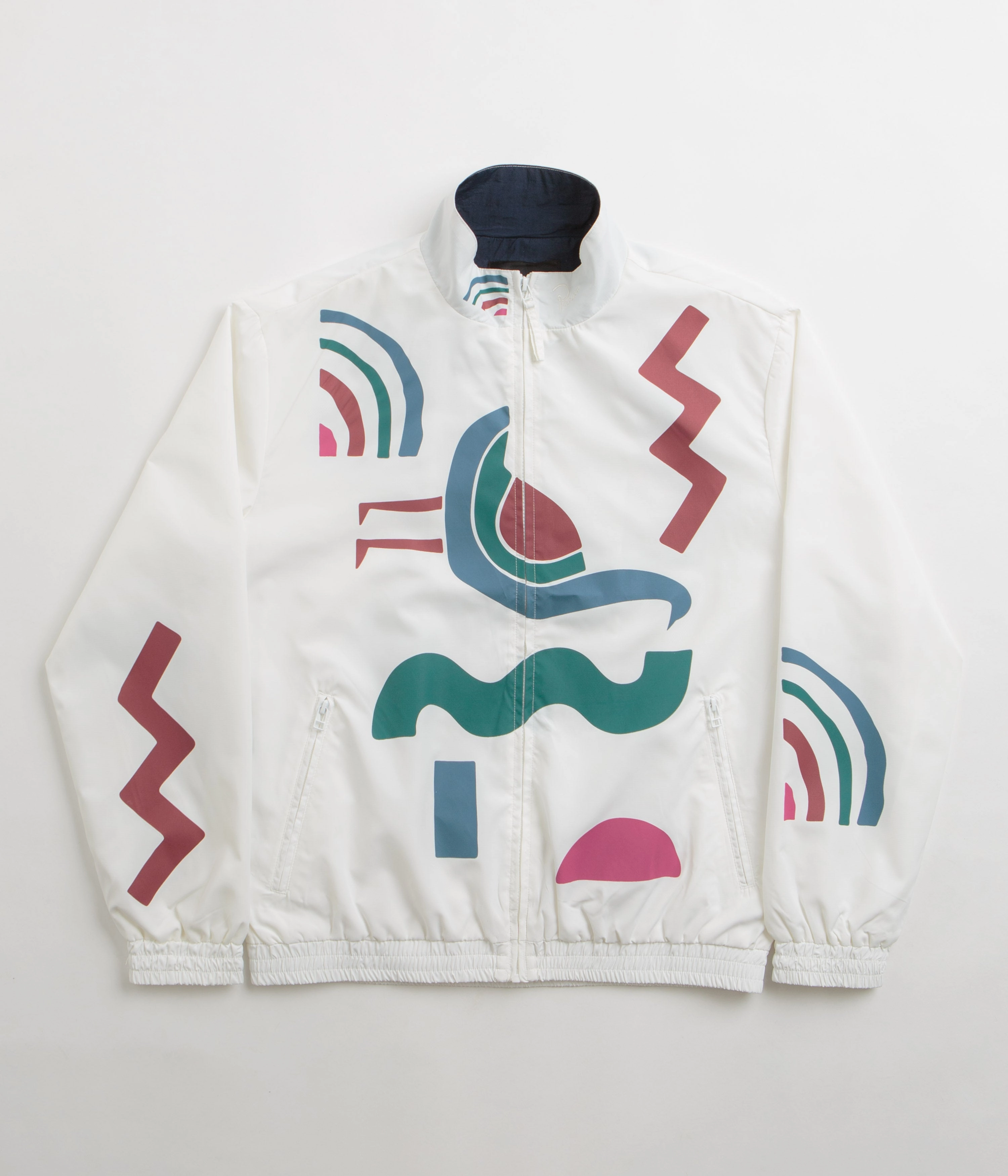 by Parra Tennis Maybe Track Jacket - White Abrasion Resistant Edges Relaxed Fit