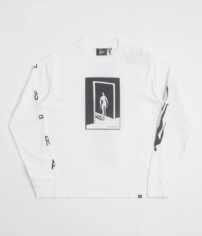 by Parra The Hotel Long Sleeve T-Shirt - White Workout Effortless Comfort Wear