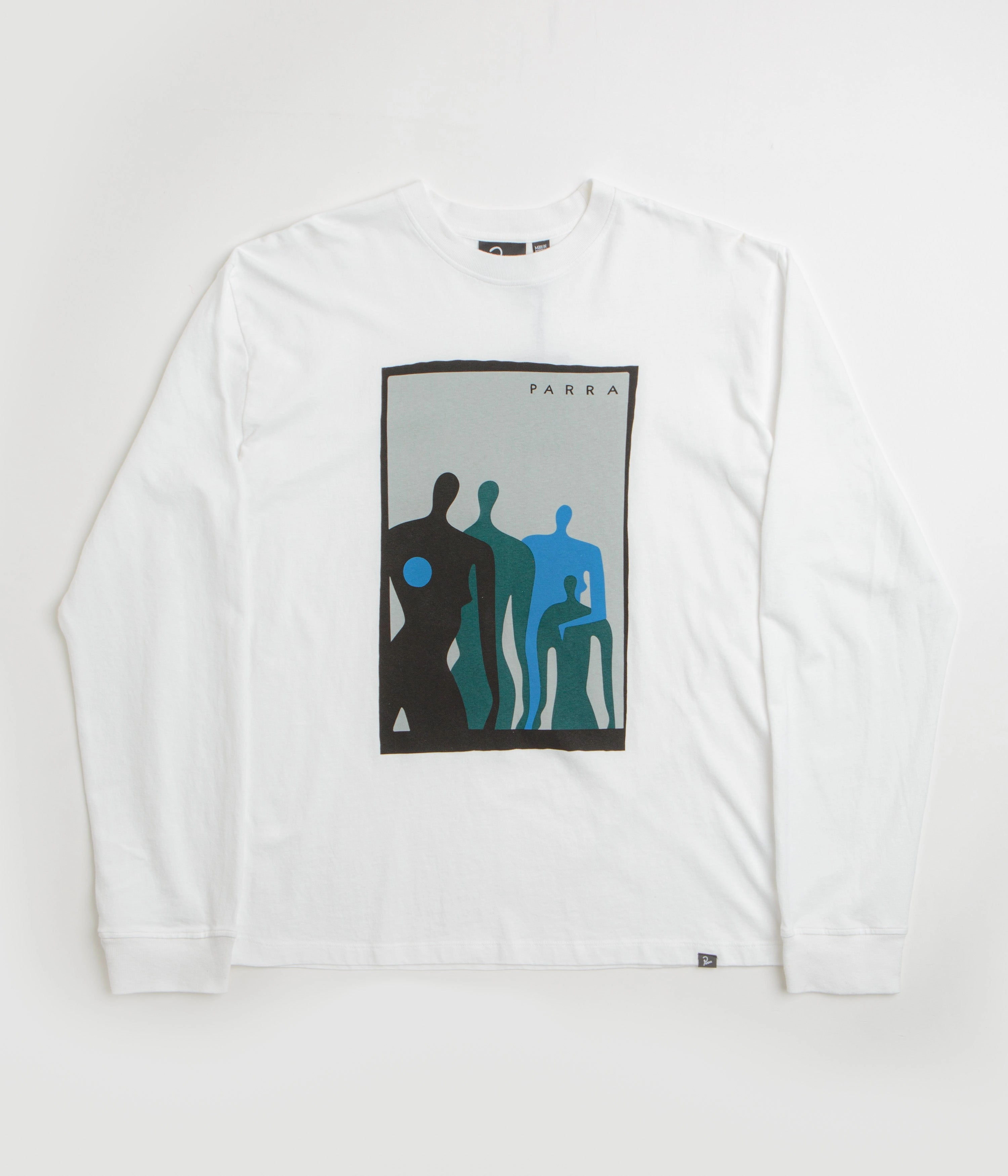FadeResistantPrint Micro Perforated Fabric by Parra The Visitors Long Sleeve T-Shirt - White